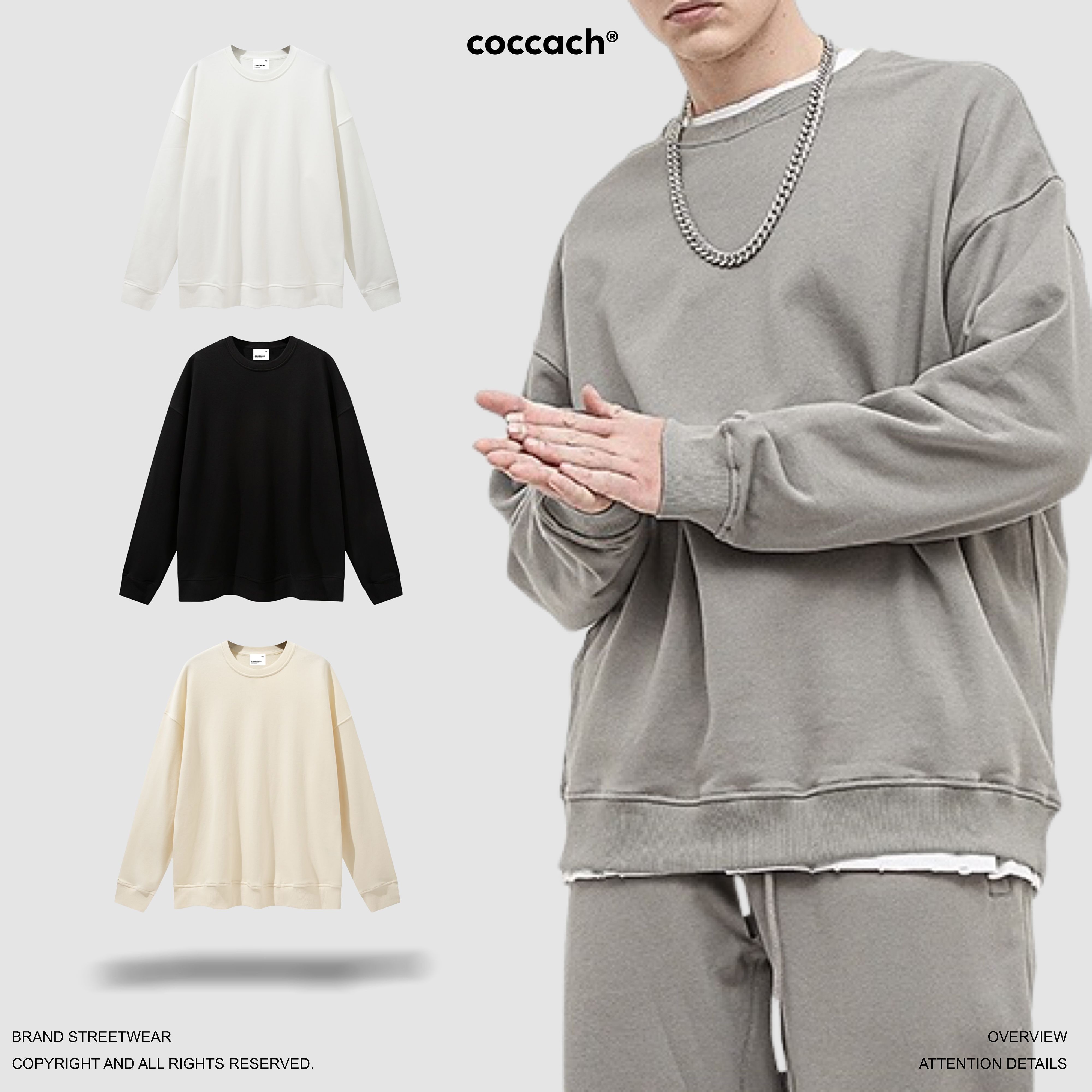 Áo nỉ basic COCCACH CCS92 - Đen - XL