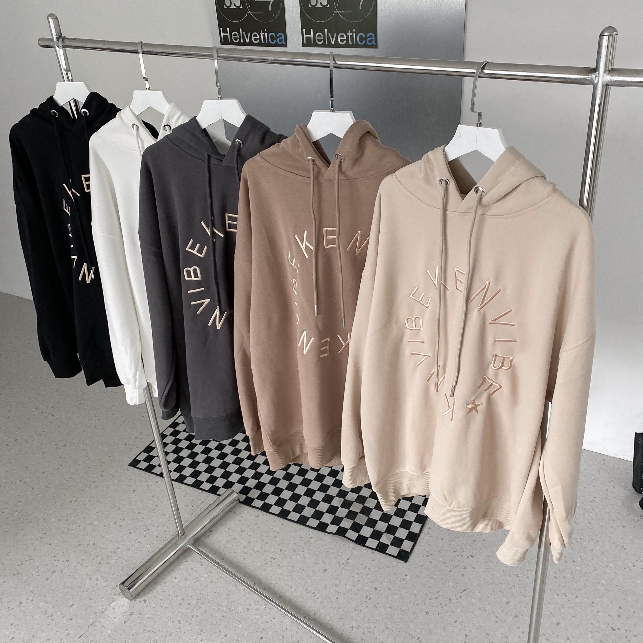 Áo hoodie VIBE cao cấp - Trắng - Free size