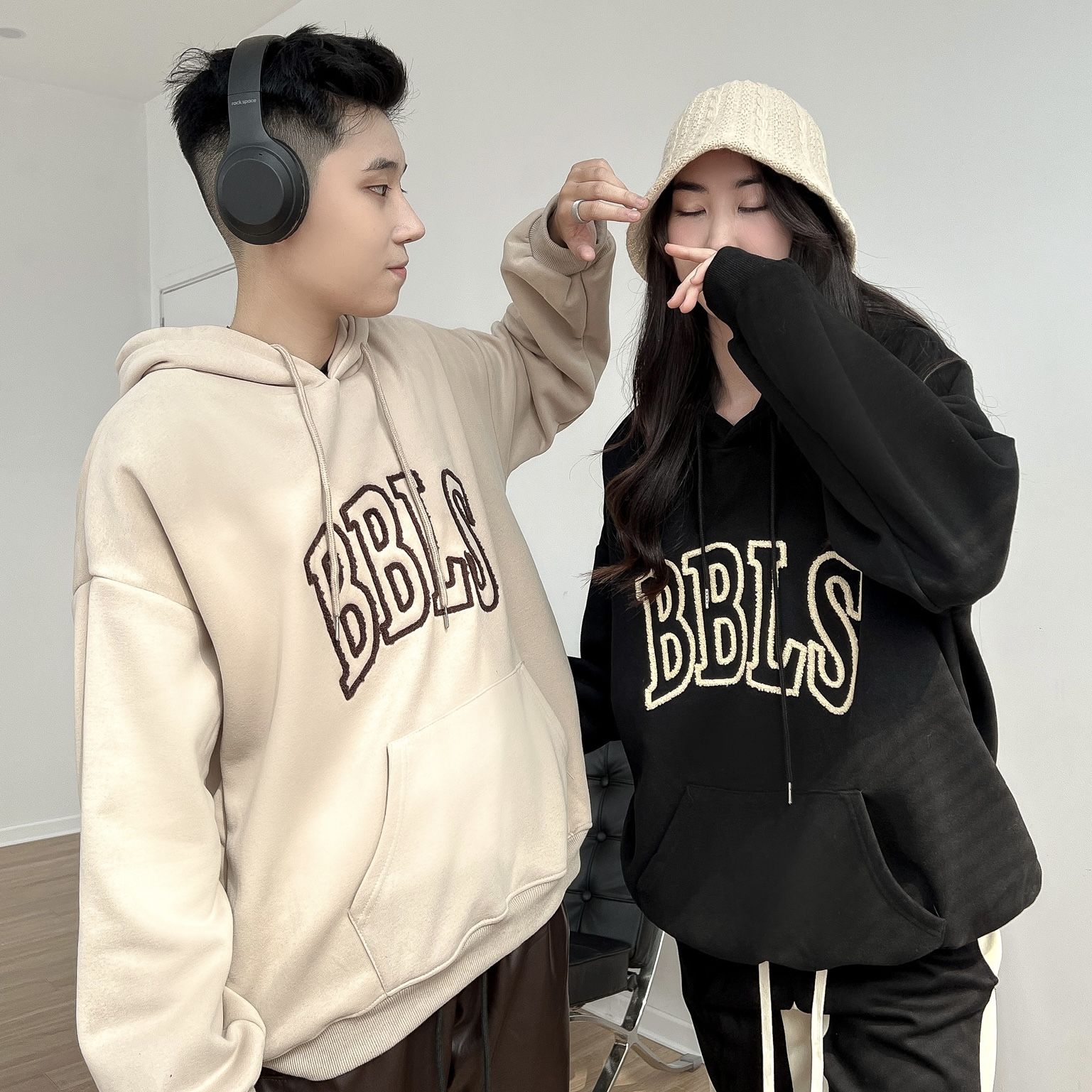 Áo hoodie BBLS cao cấp - Đen - Free size