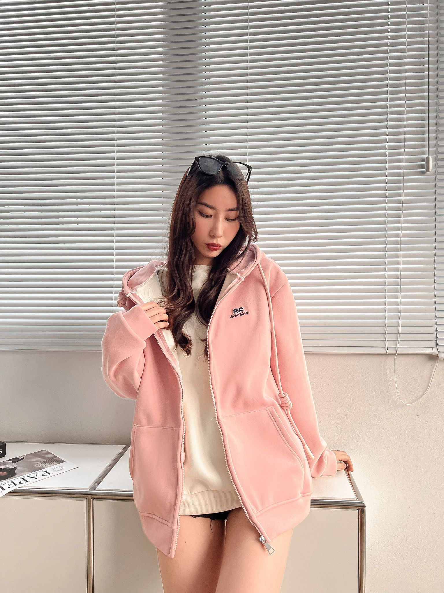 Áo khoác NEW YORK 86 cao cấp - Hồng - Free size