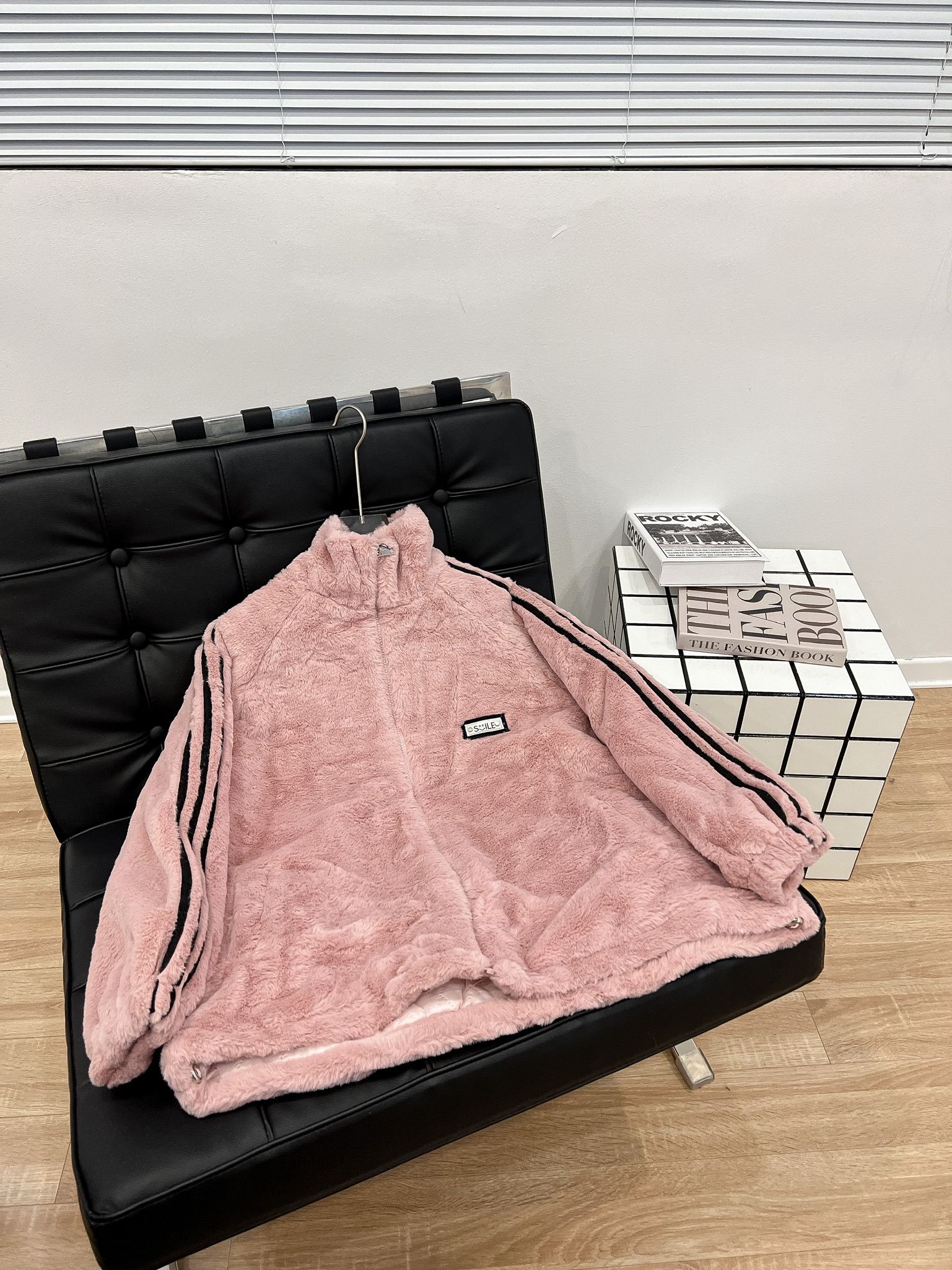 Áo khoác lông unisex SMILE cao cấp - Hồng - Free size