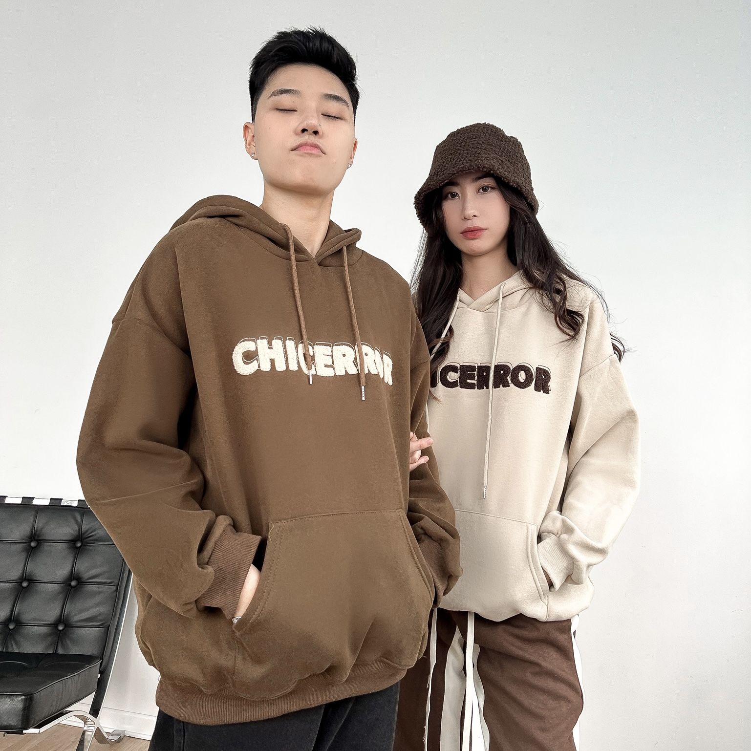 Áo hoodie CHICERROR cao cấp - Trắng - Free size