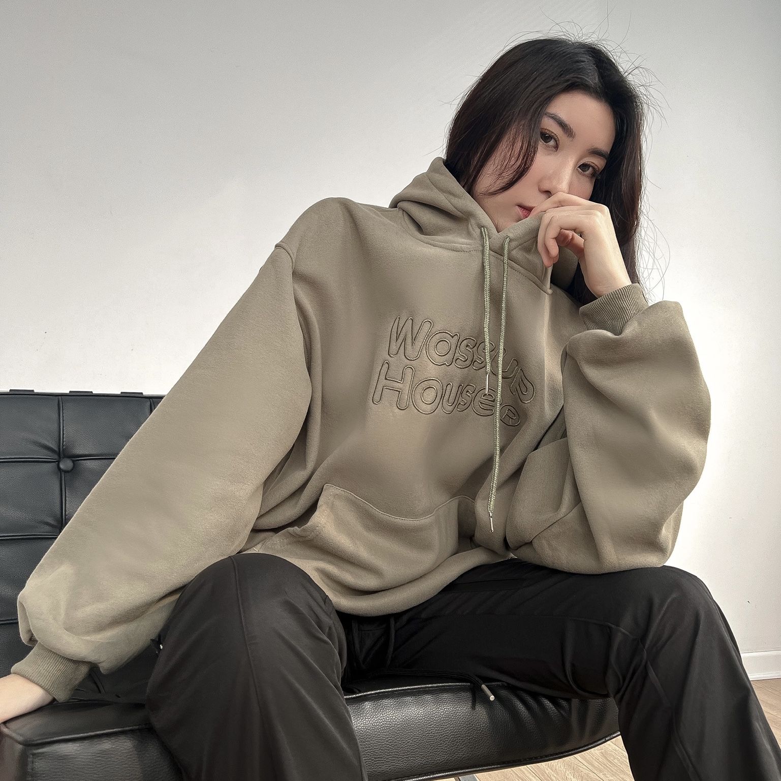 Áo hoodie WASSUP HOUSE cao cấp - Cam - Free size