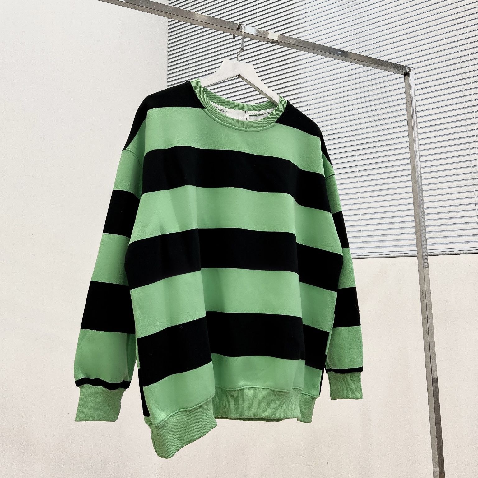 Áo nỉ sweater kẻ cao cấp AN316 - Xanh lá cây - Free size