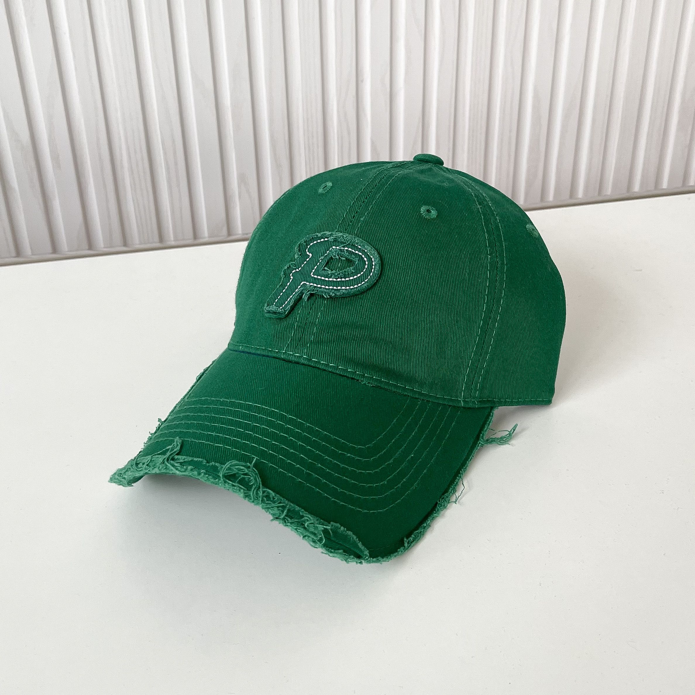Mũ cap P rách cao cấp - Xanh lá cây - Free size