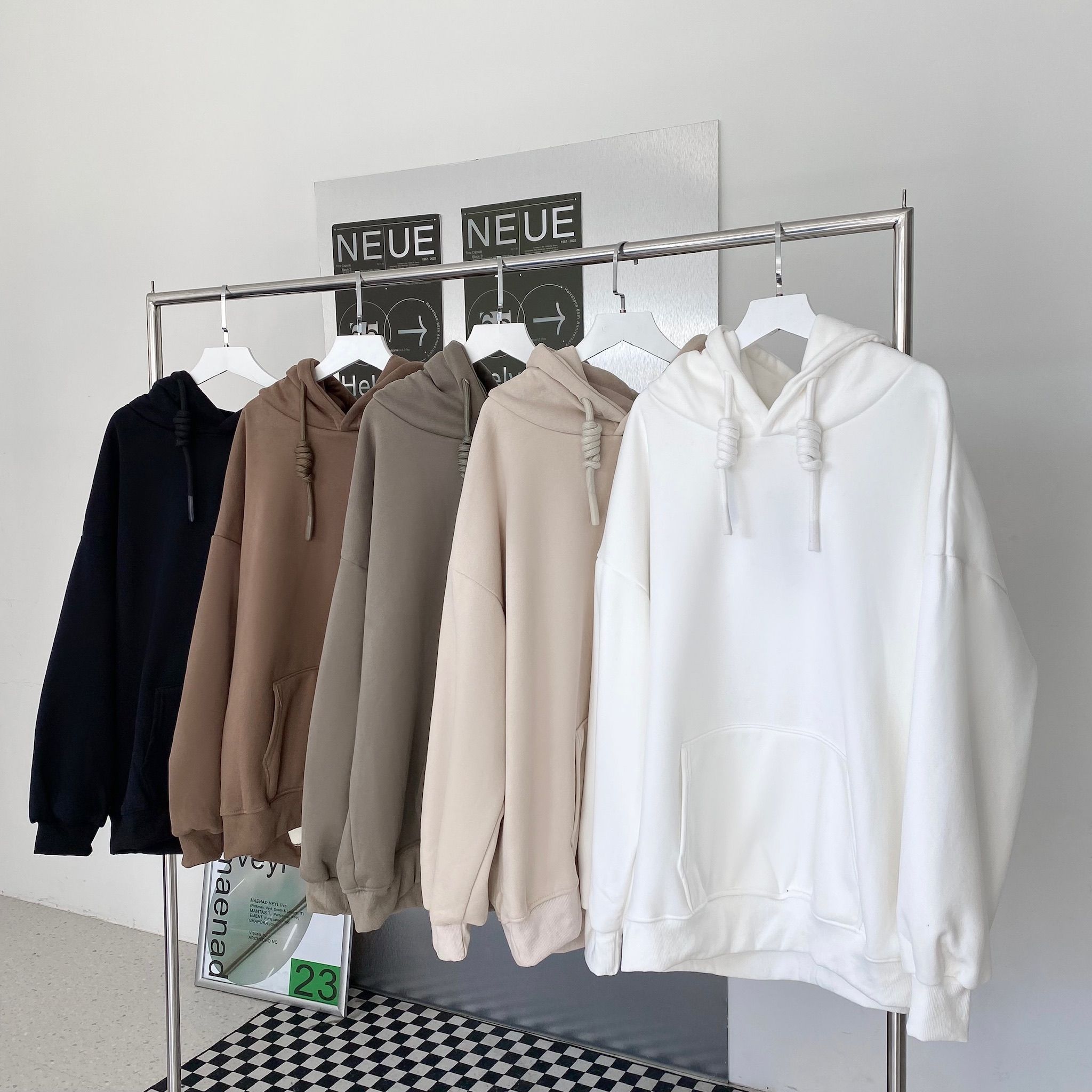 Áo hoodie basic cao cấp #6255 - Xám đậm - Free size