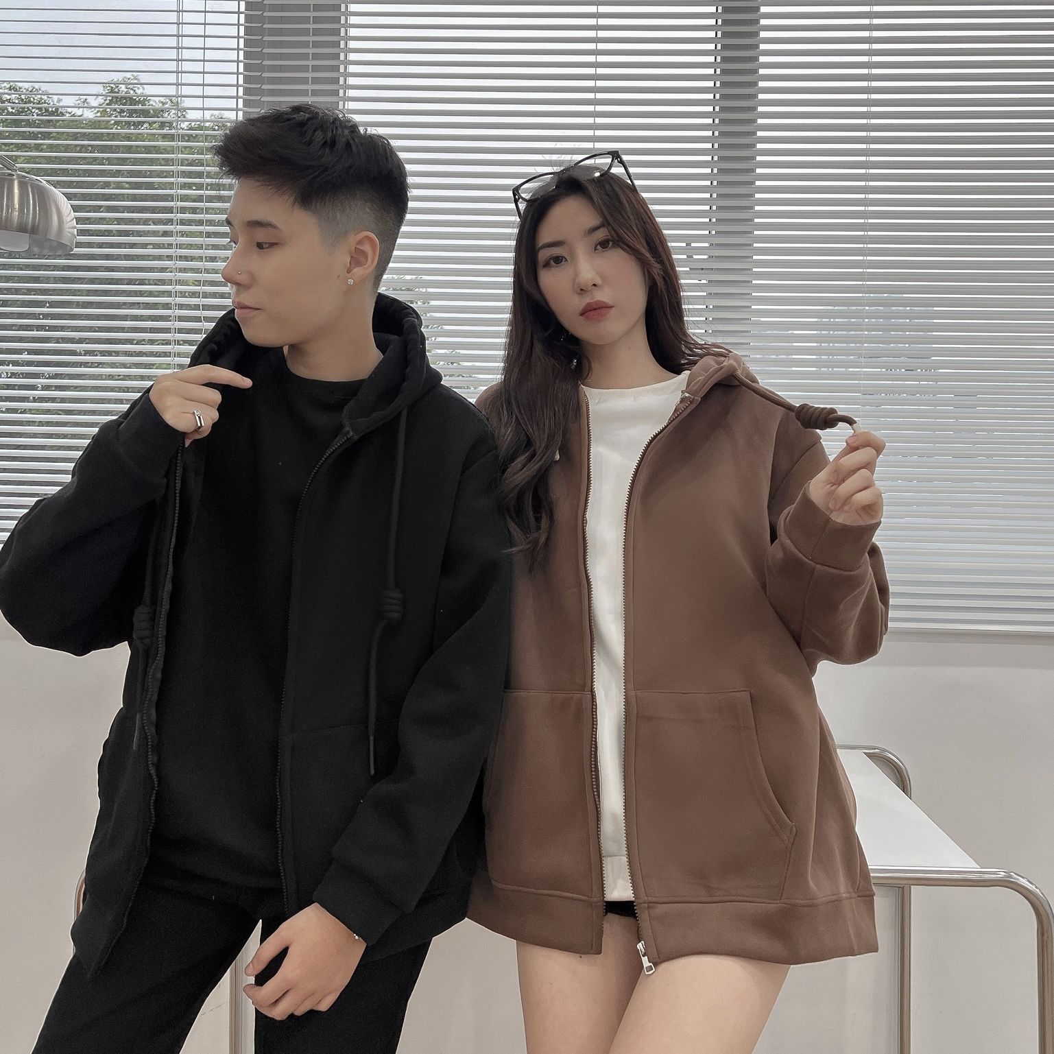 Áo khoác unisex basic cao cấp - Be - Free size