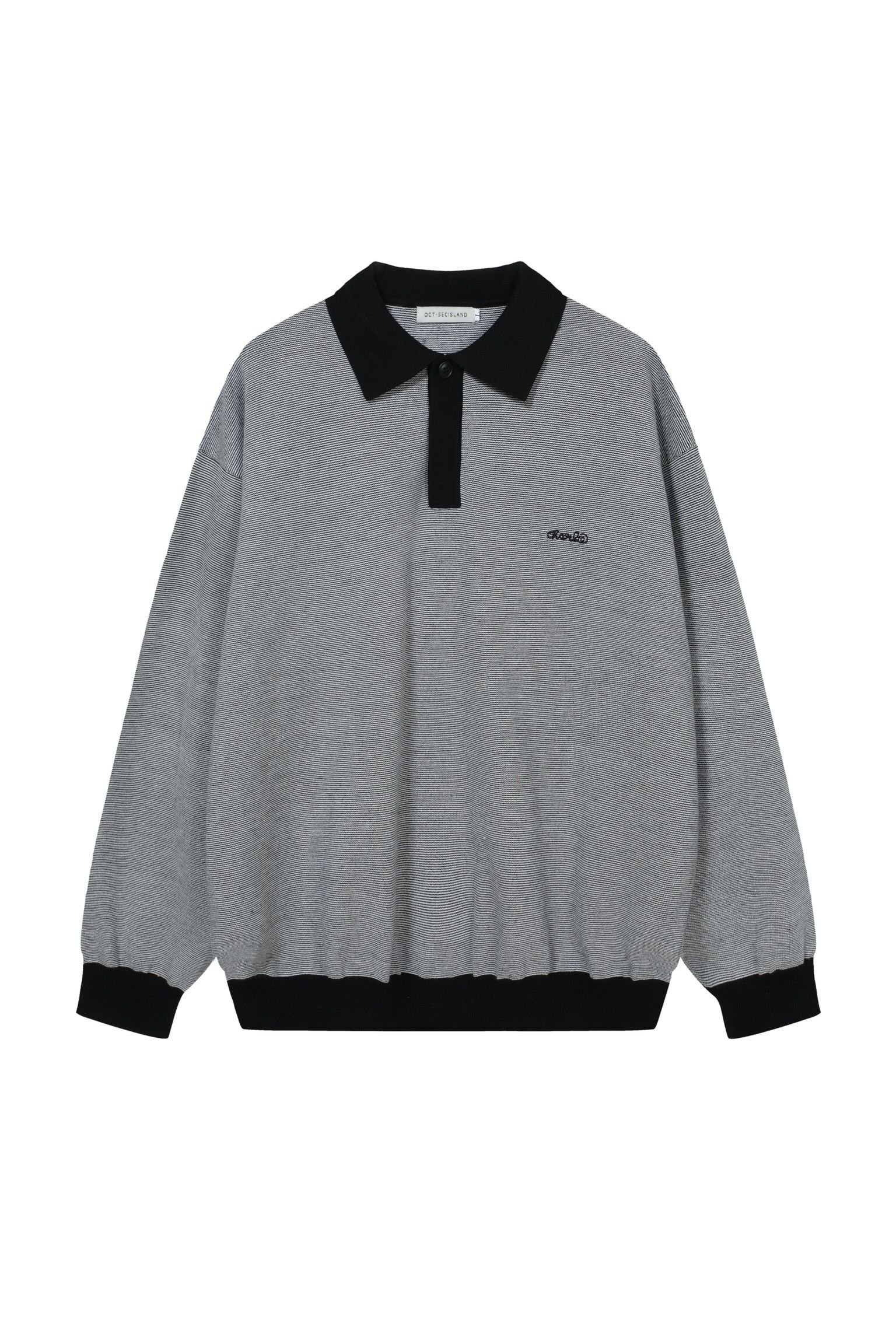 Áo polo nỉ unisex thêu cao cấp - Xám - M