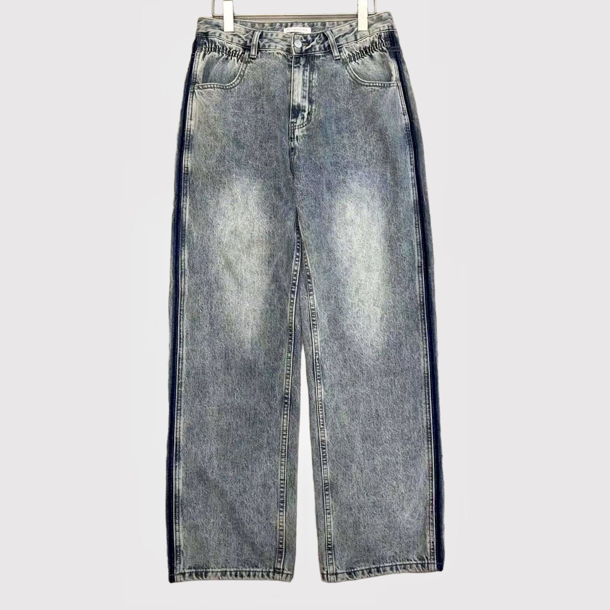 Quần jeans mài sọc cao cấp Q-K82 - Xanh - L