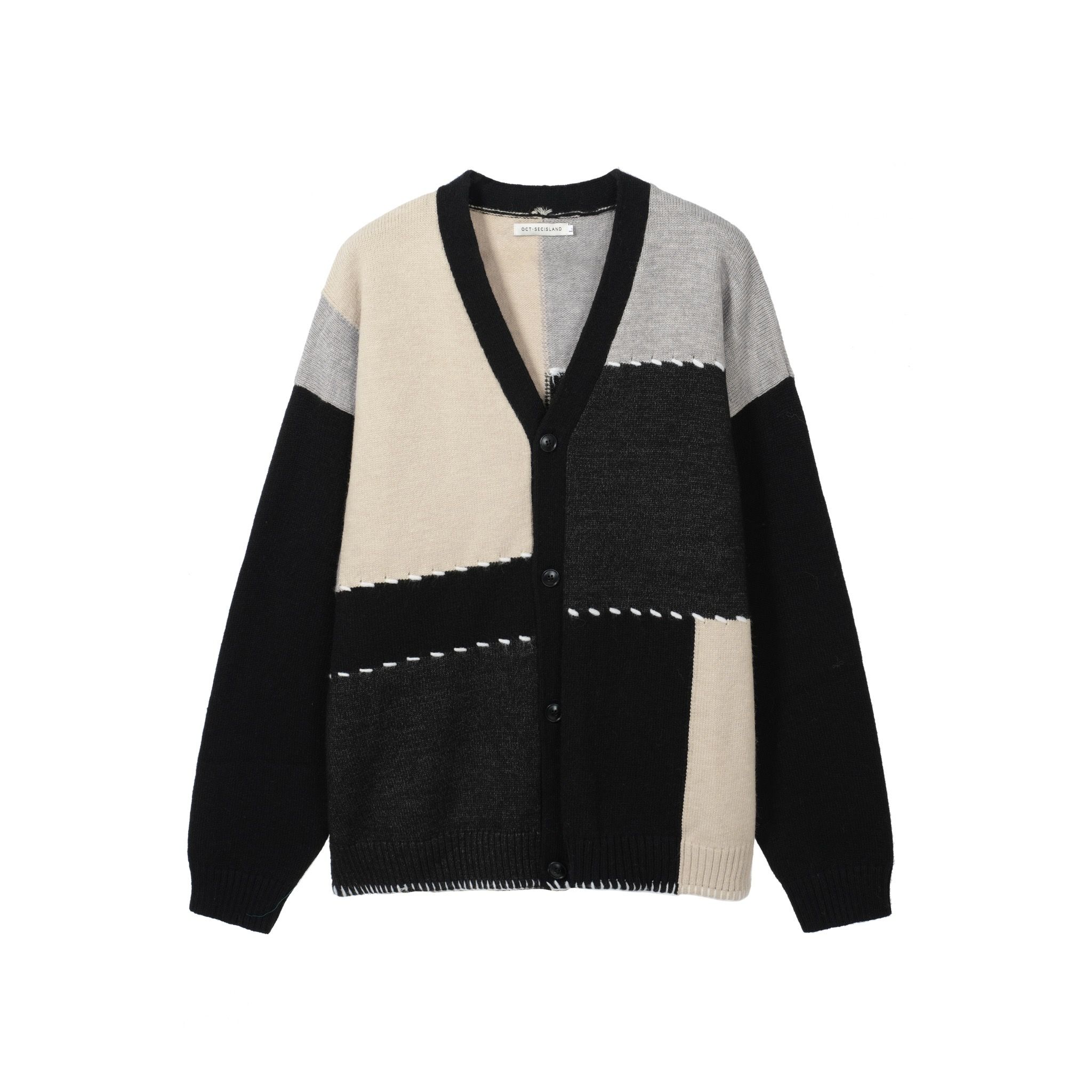 Áo khoác len cadigan unisex caro - Mix - M