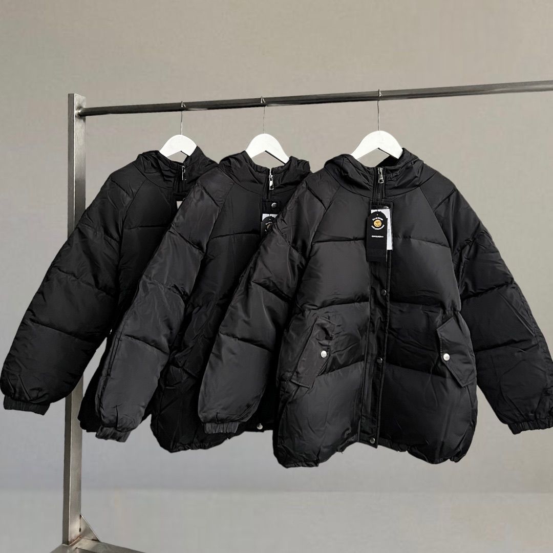 Áo khoác phao unisex basic cao cấp - Đen - XXL