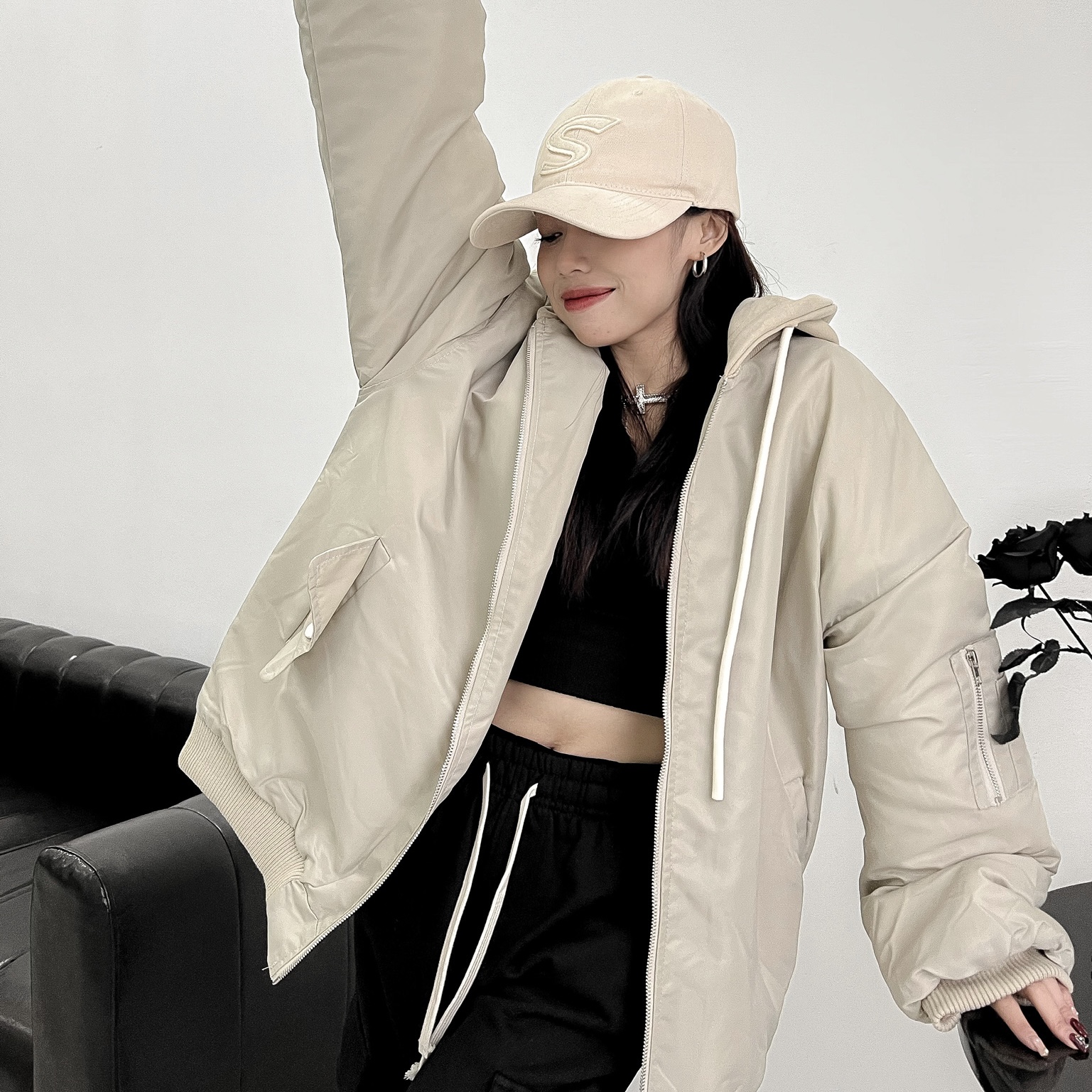 Áo khoác unisex bomber basic cao cấp - Xám - Free size