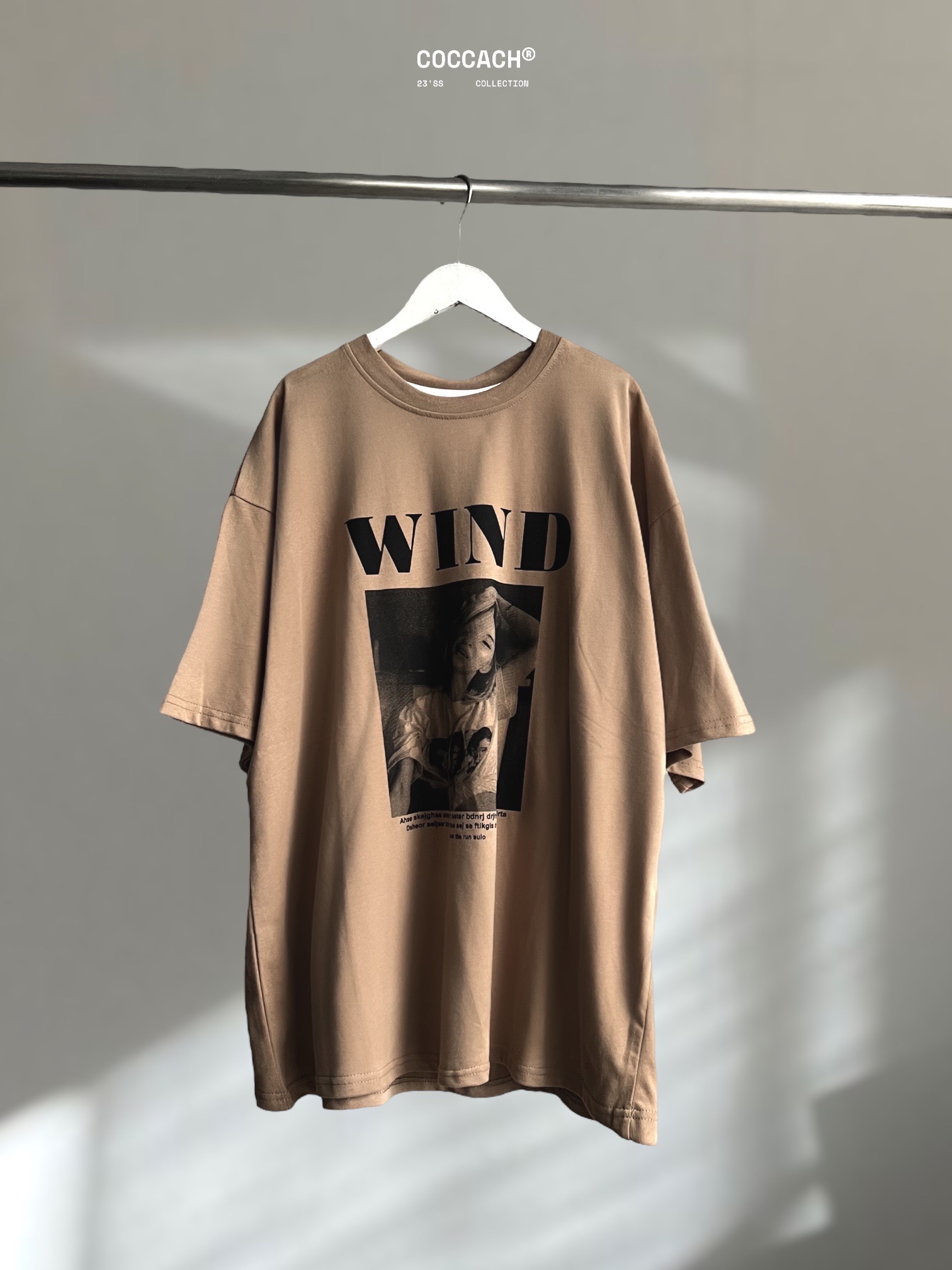 Áo phông unisex WIND cao cấp - Nâu - Free size