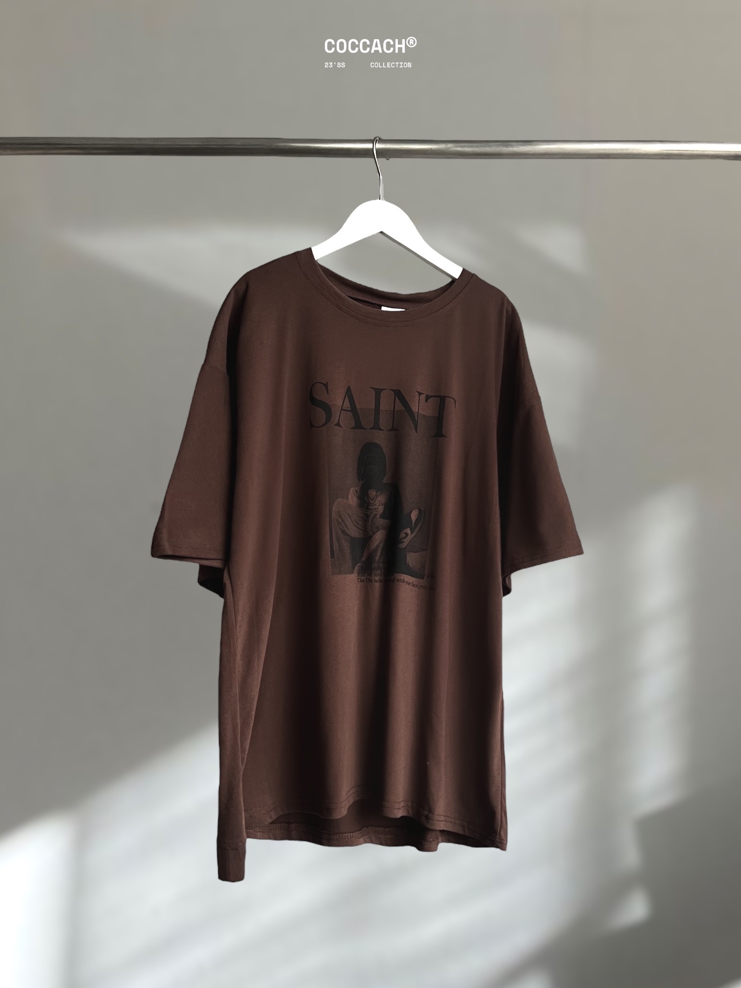 Áo phông unisex SAINT cao cấp - Nâu - Free size