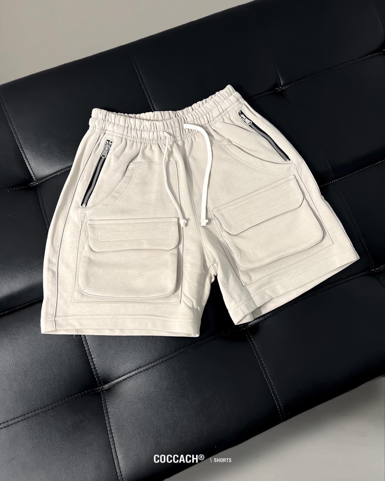 Quần shorts túi hộp cao cấp - Be - M