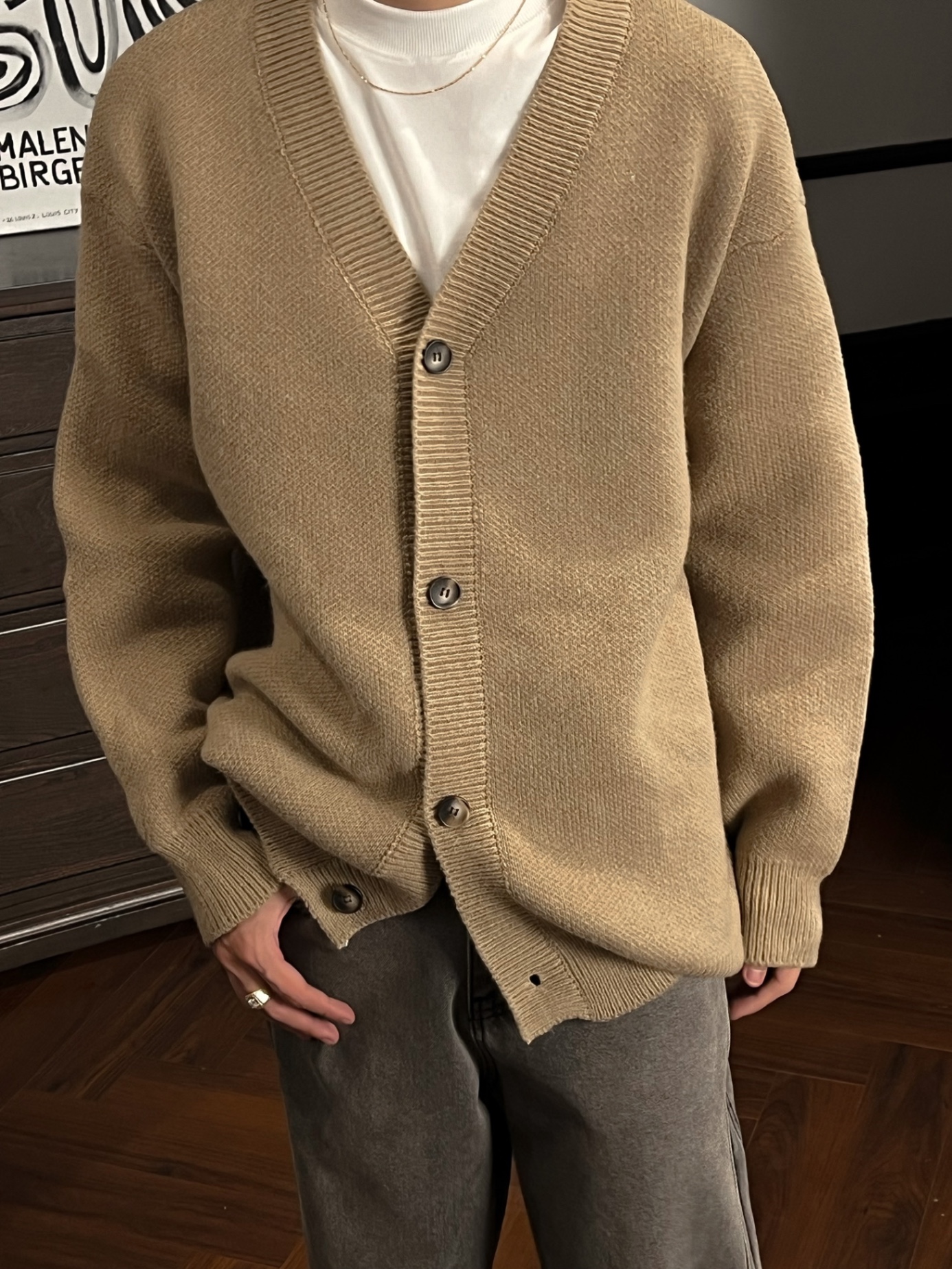 Áo len cardigan unisex basic AL3355