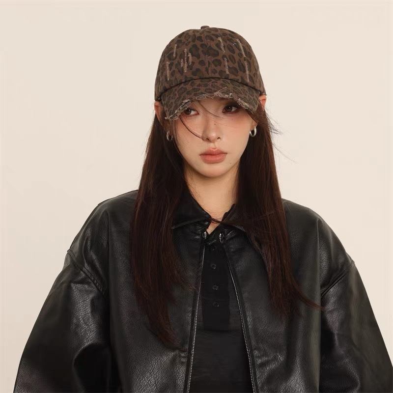 Mũ cap unisex da báo cao cấp Mucap321 - Nâu - Free size