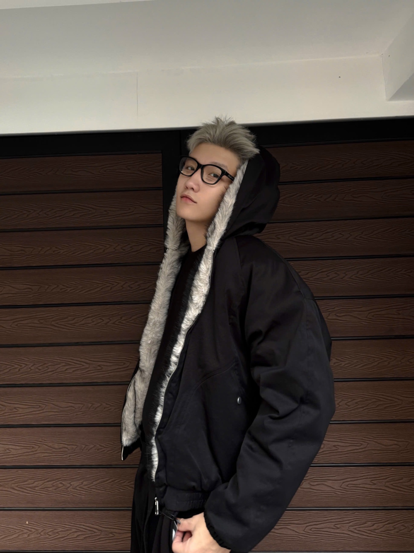 Áo khoác phao phối lông unisex cao cấp AK5564