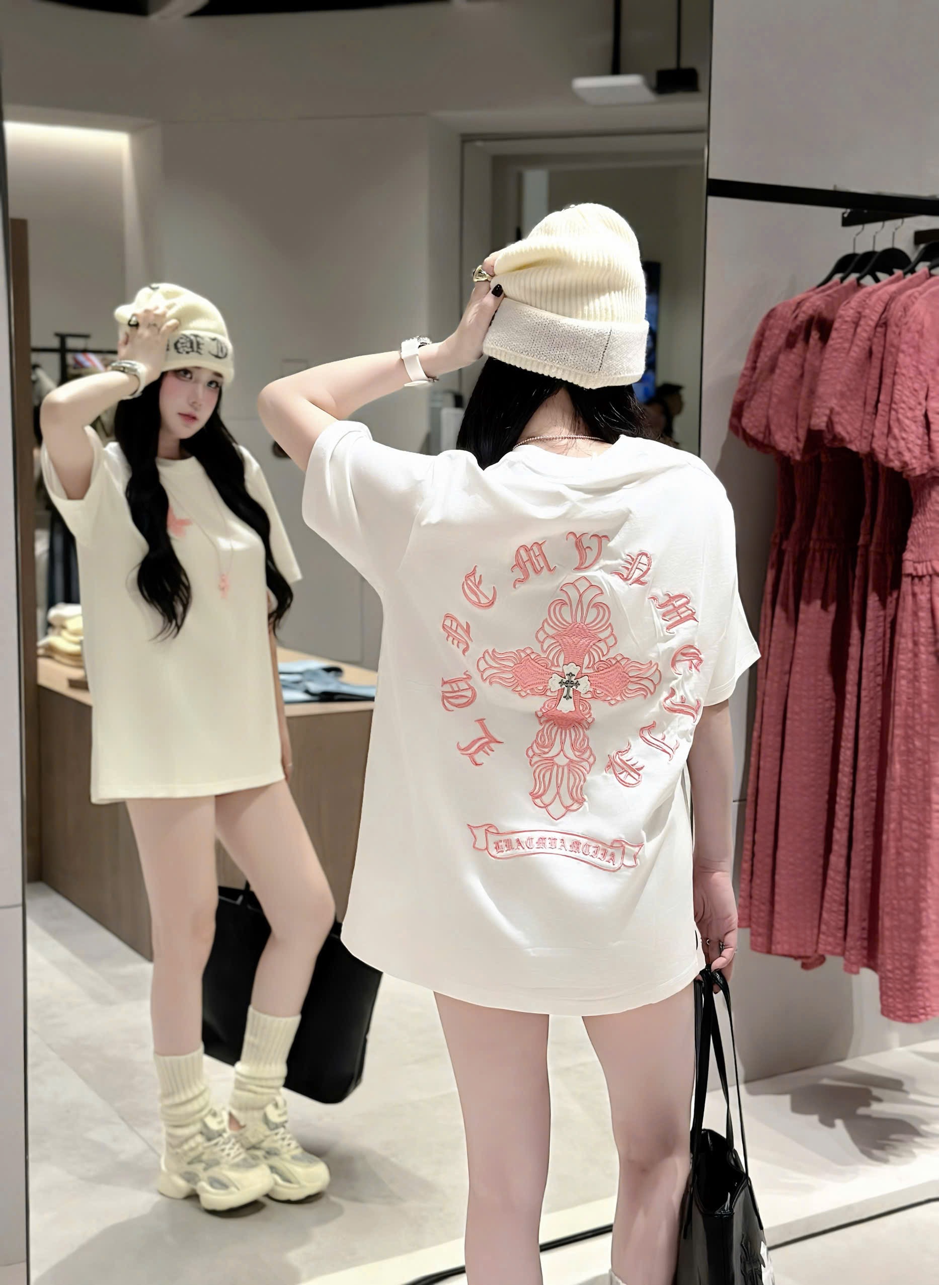 Áo phông CH unisex cao cấp TSS-1077 - Trắng - Free size