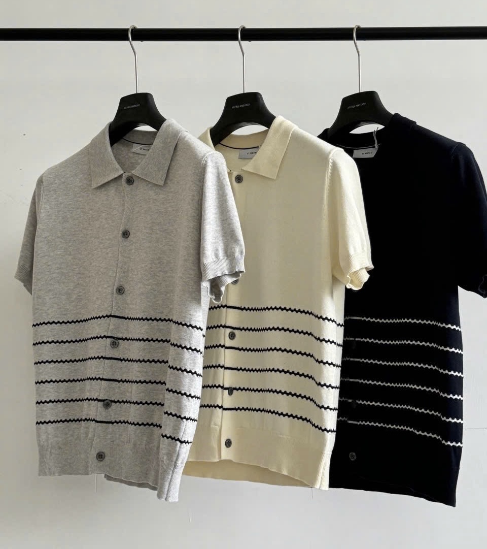 Áo polo len kẻ unisex cao cấp TSS-9663