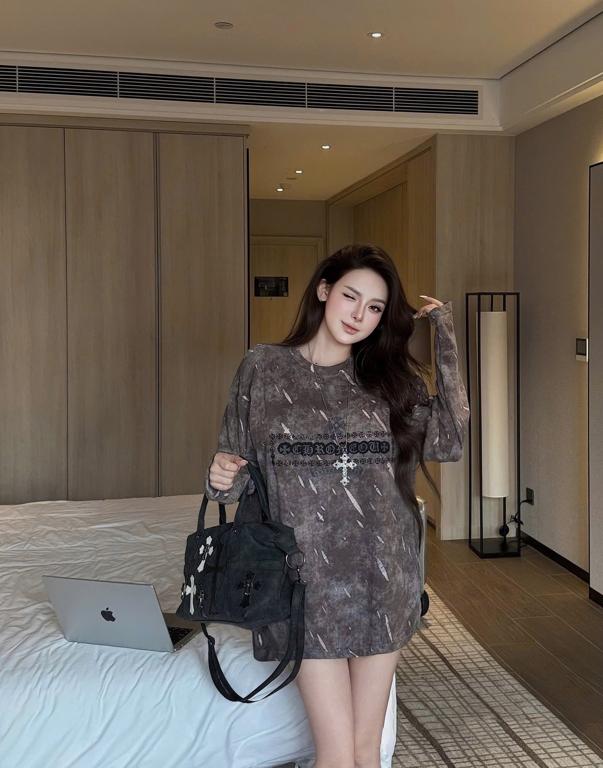 Áo thun dài tay CH unisex cao cấp AN-1809