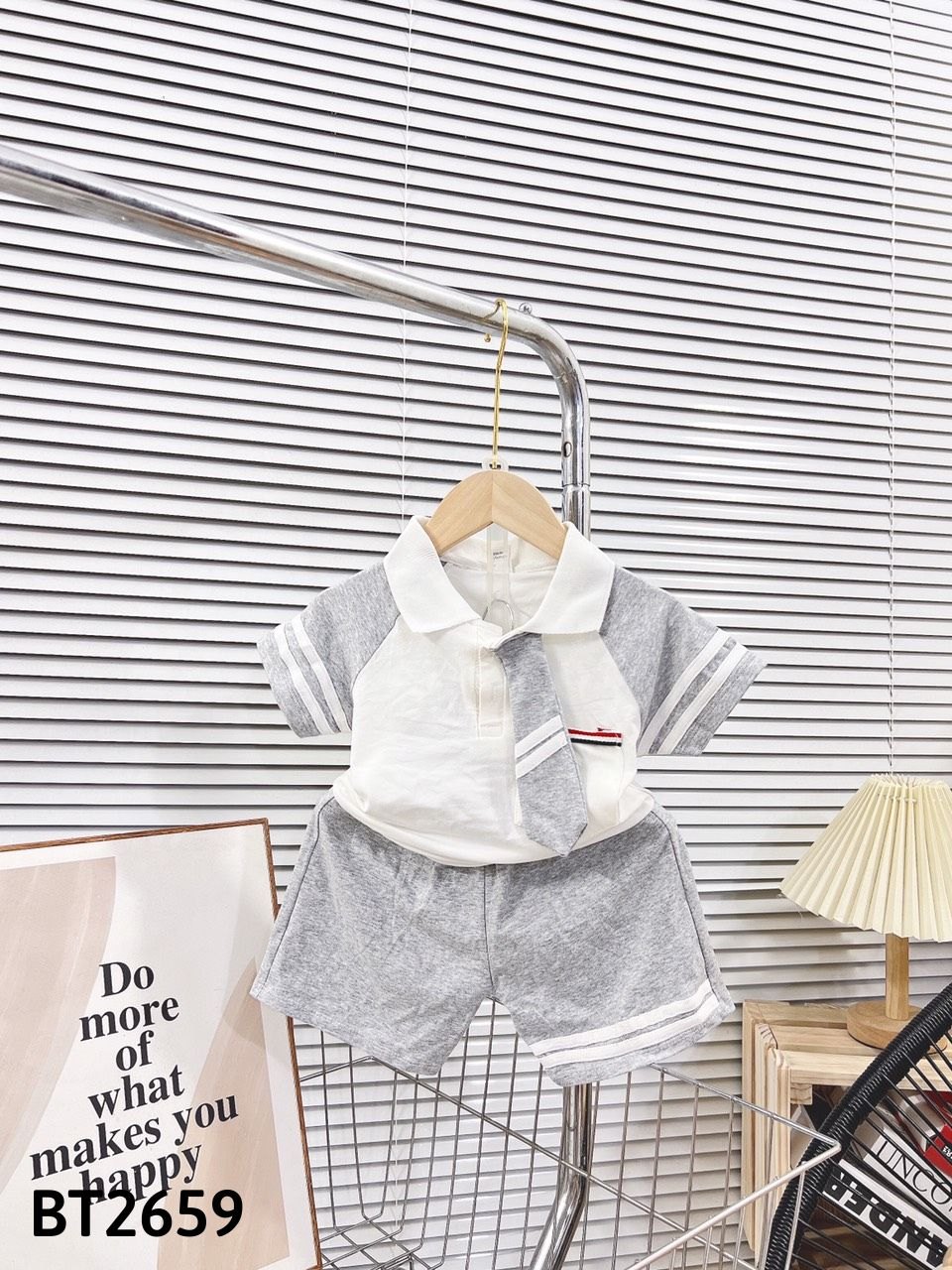 H75 BỘ COTTON KÈM CÀ VẠT SN BÉ TRAI 10-20kg