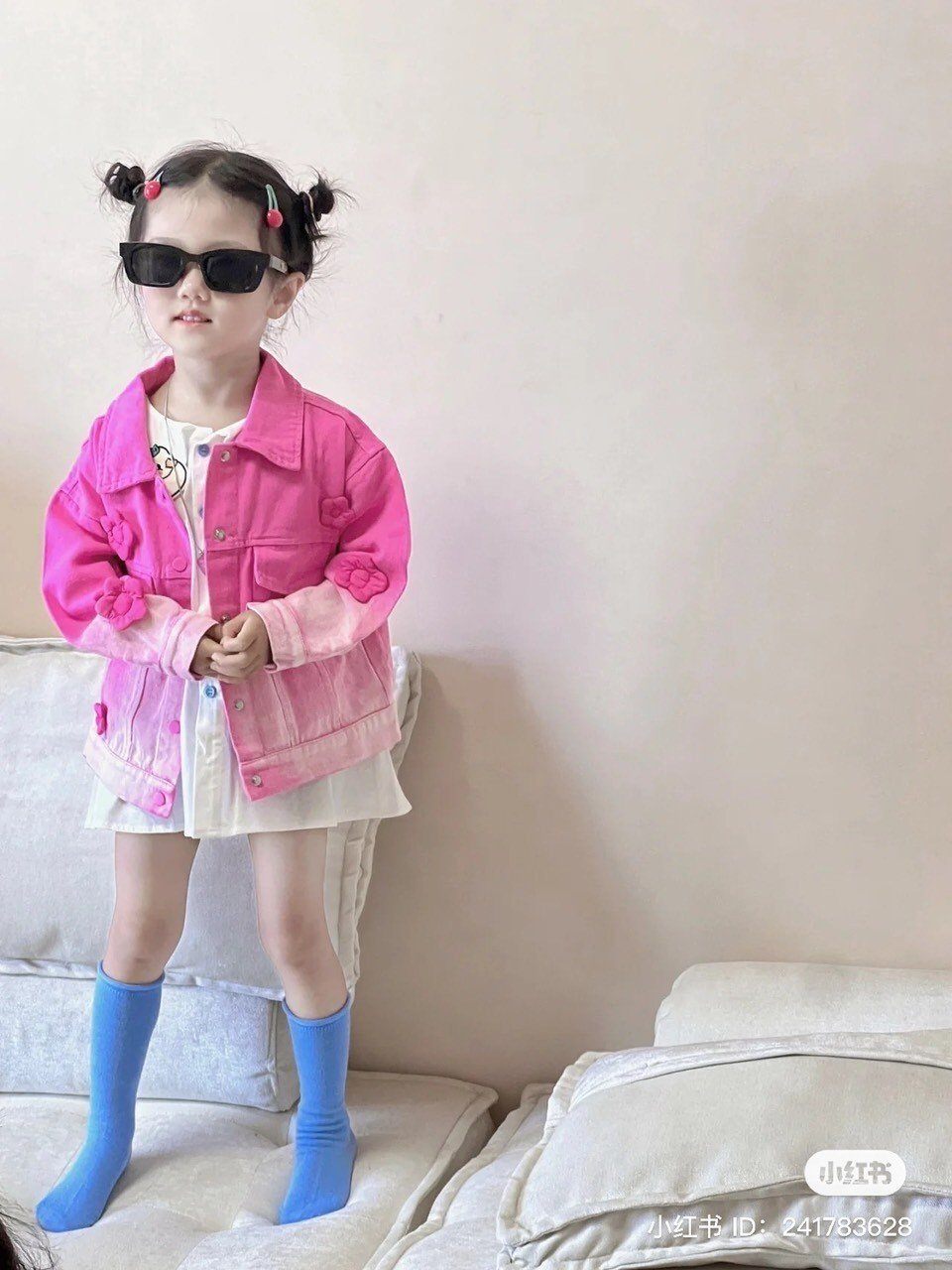 Xả : ÁO BÒ HỒNG ĐÍNH HOA BÉ GÁI 10-30KG