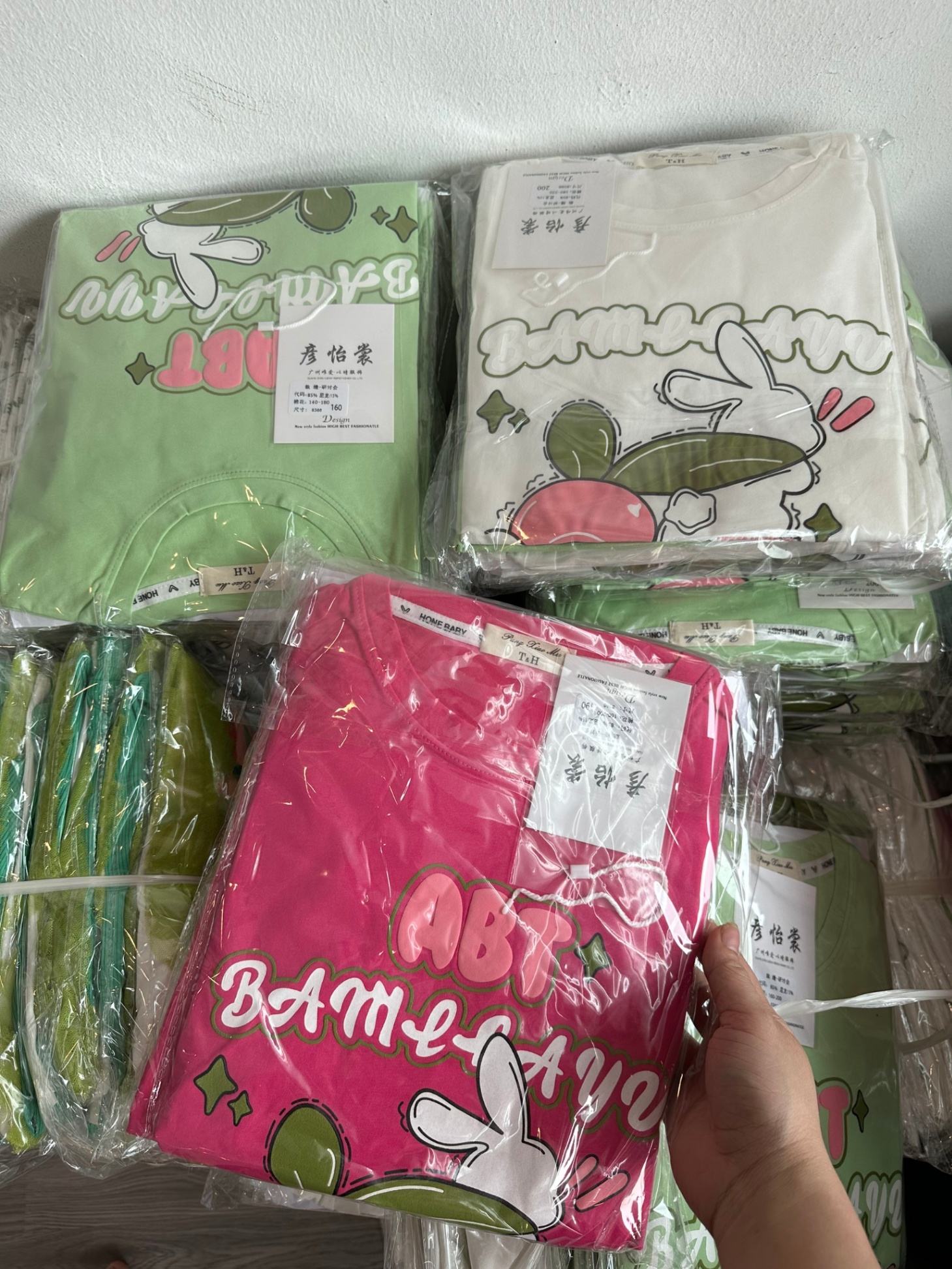 Xả QC:  BỘ COTTON QC In THỎ 20-36KG