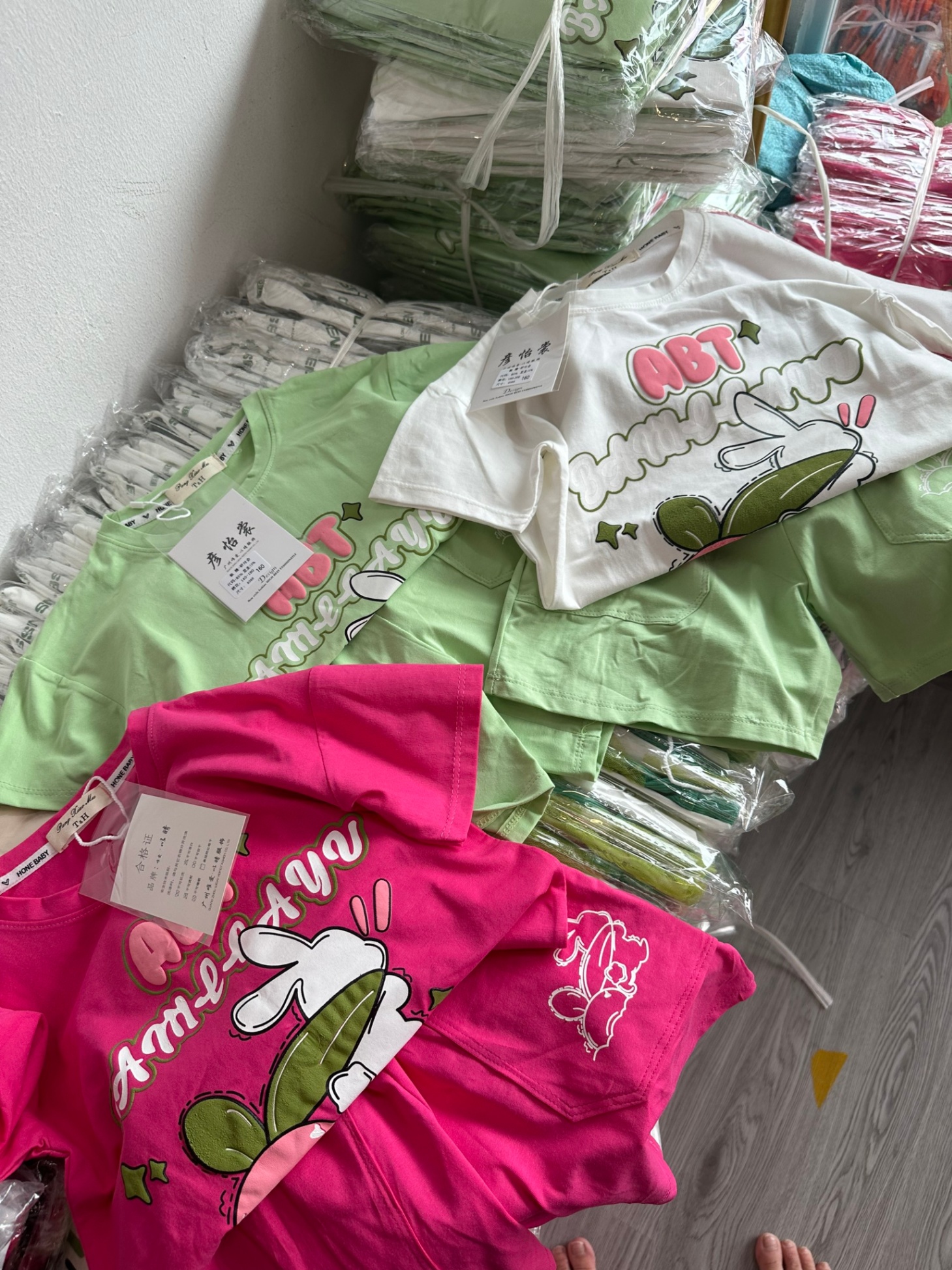 Xả QC:  BỘ COTTON QC In THỎ 20-36KG