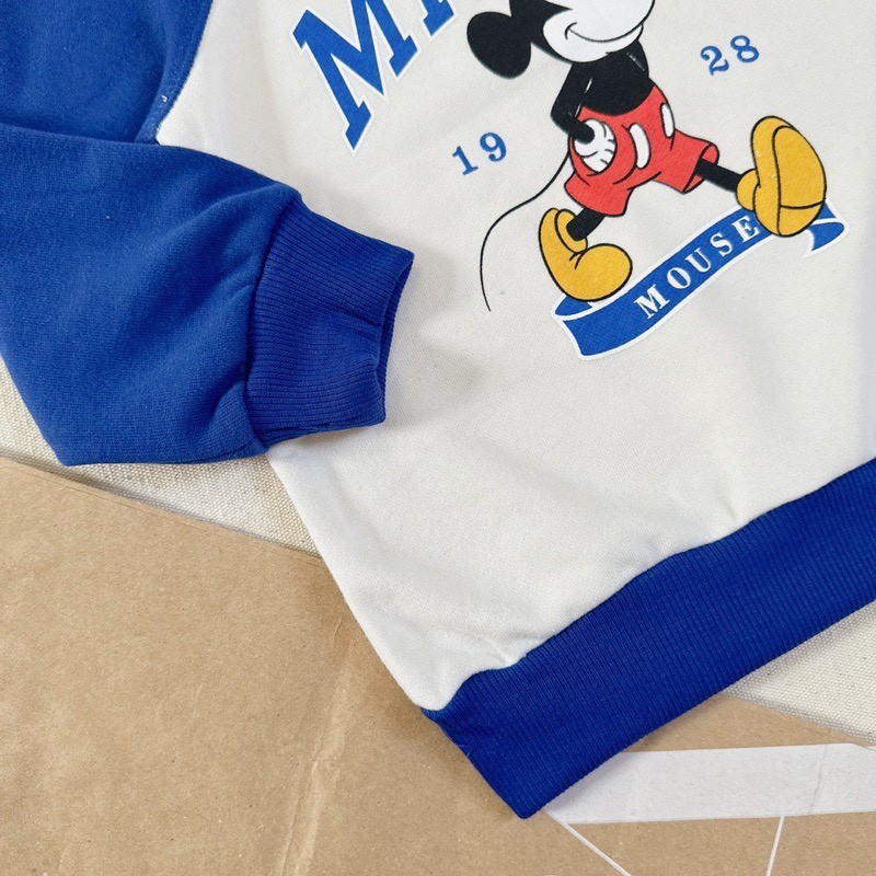 BỘ THUN NỈ BÔNG MICKEY XANH DƯƠNG VNXK