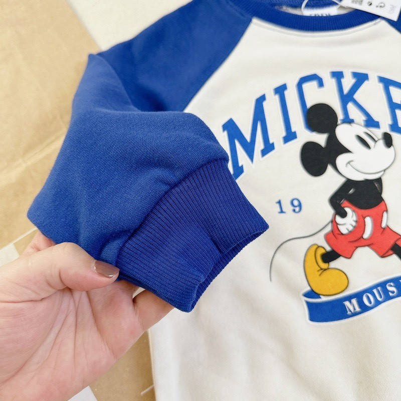 BỘ THUN NỈ BÔNG MICKEY XANH DƯƠNG VNXK