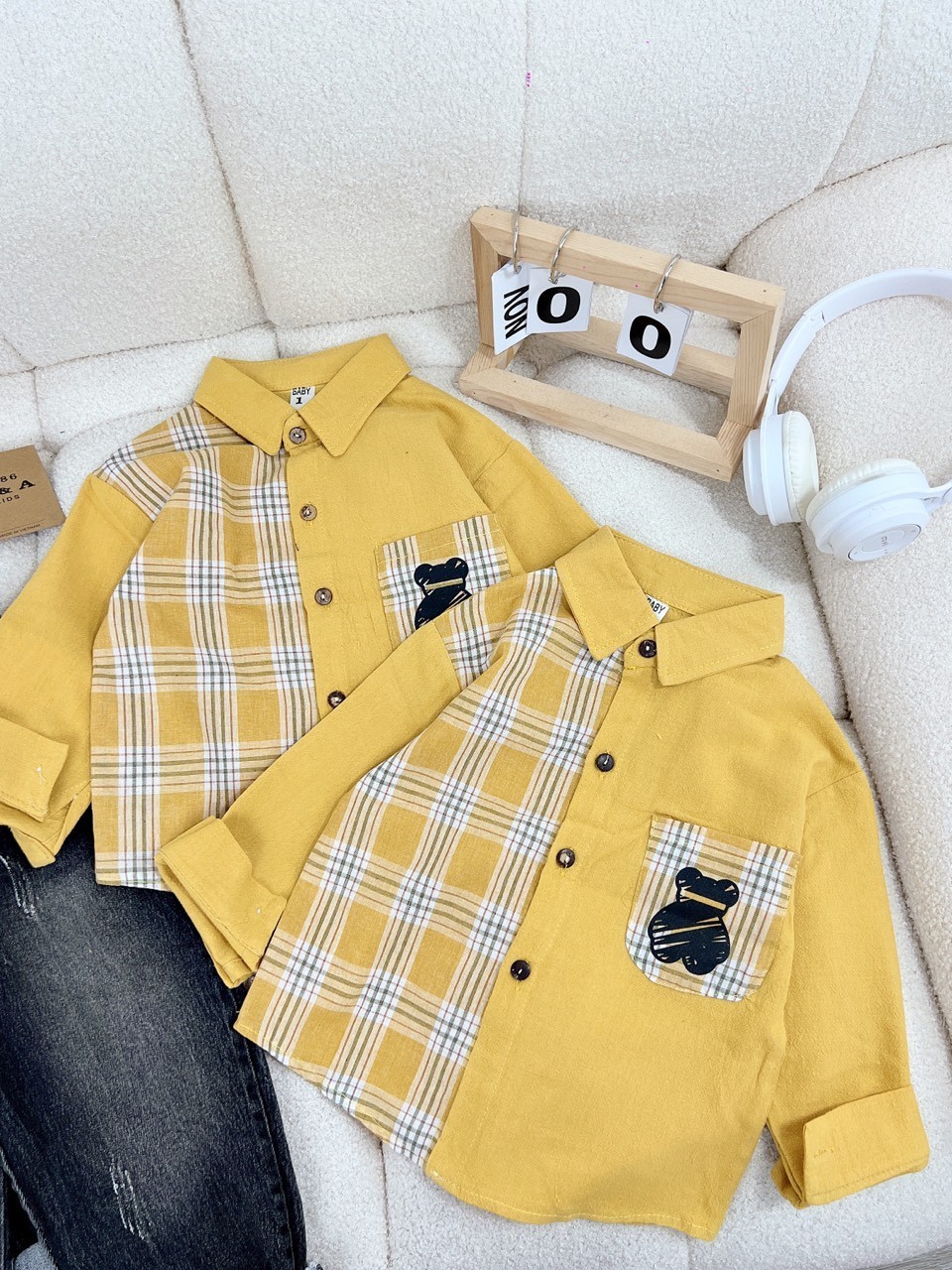 SÉT ÁO KẺ VÀNG QUẦN JEAN 10-11kg #79k