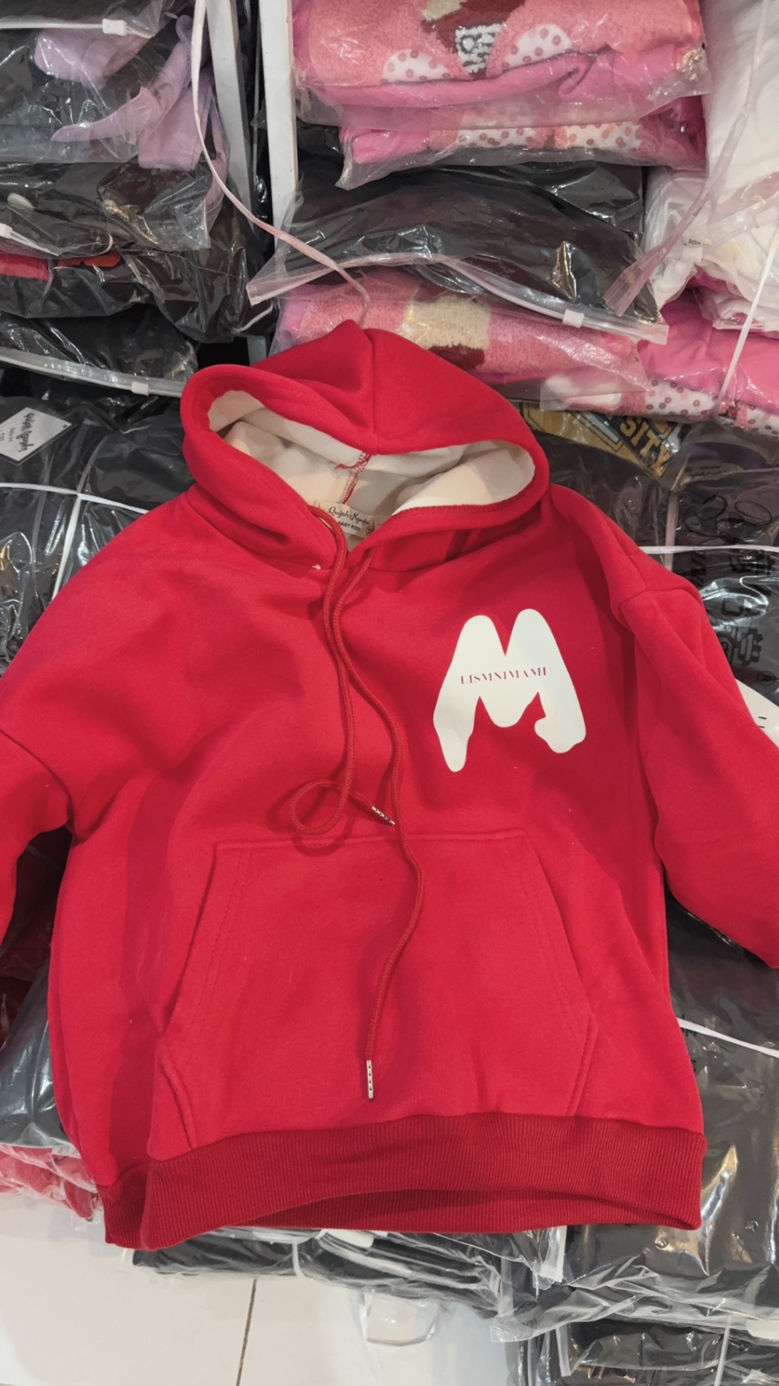 Xả S130 30-35kg , S150 32-36kg: Áo Hoodie nỉ lót nhung Quảng Châu có mũ Đen TG8
