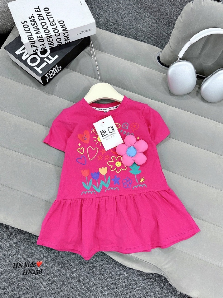 VÁY COTON HOA NỔI HN CHO BÉ