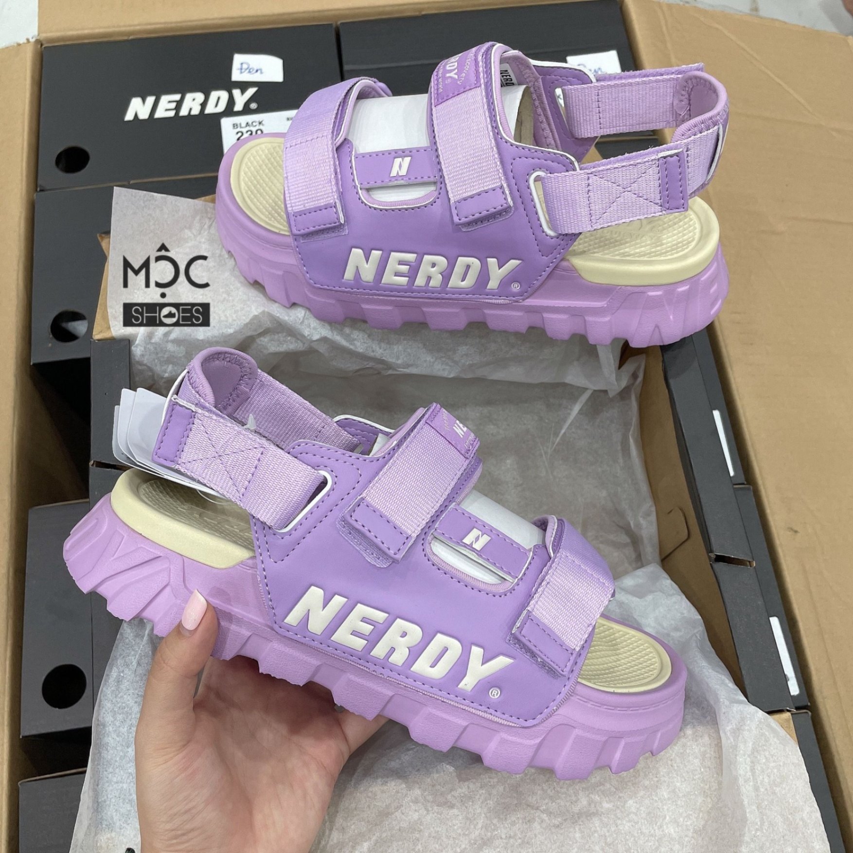 Dép Sandal Nerdy Đế Cao 4cm Full Hộp