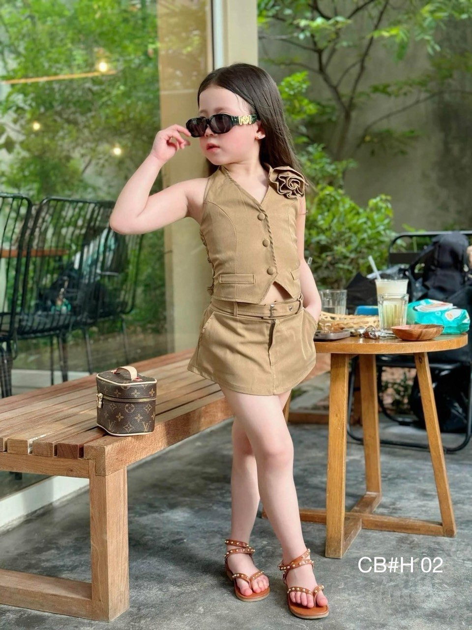 SÉT BỘ ÁO CỔ YẾM CHUN SAU CV CÓ LÓT CB BÉ GÁI