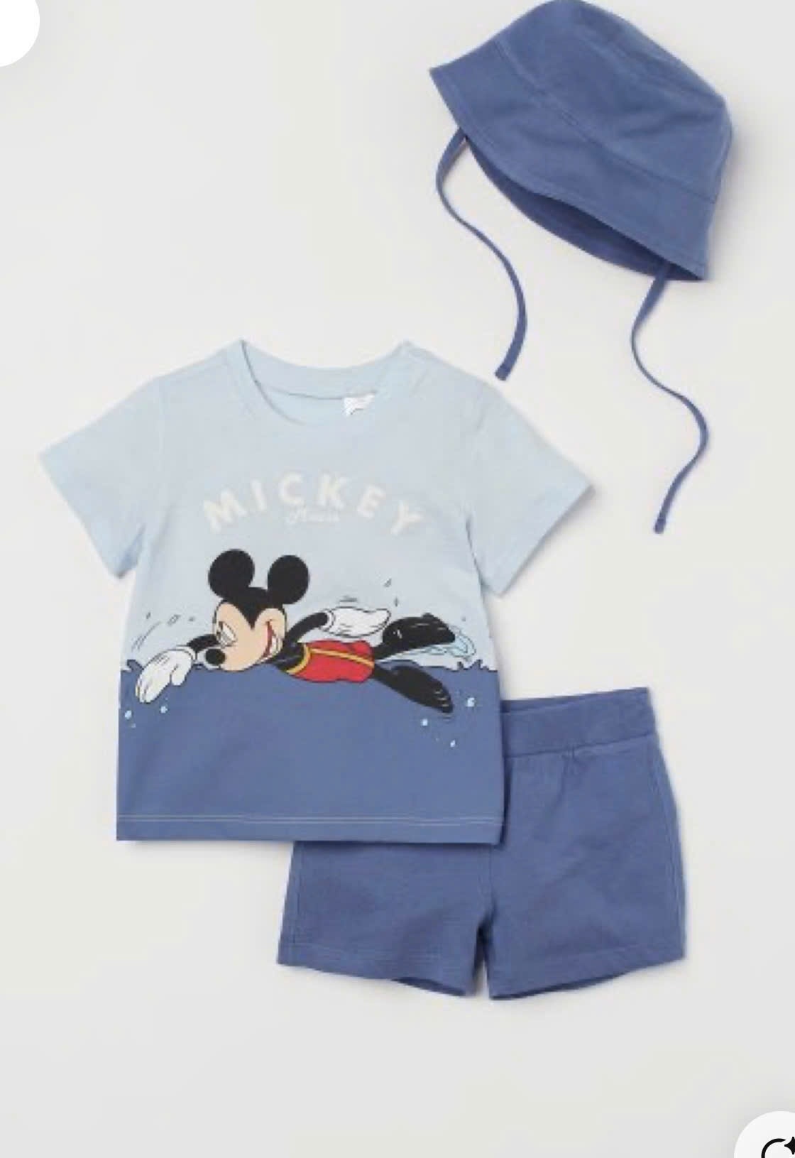 BỘ MICKY COTTON PHỐI NỈ CHÂN CUA XANH KÈM MŨ