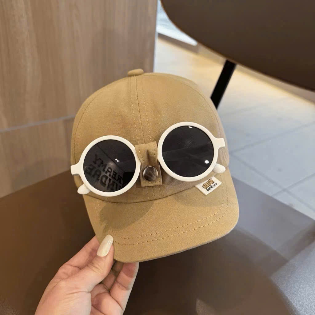 Mũ kaki lưỡi kèm kính cho bé