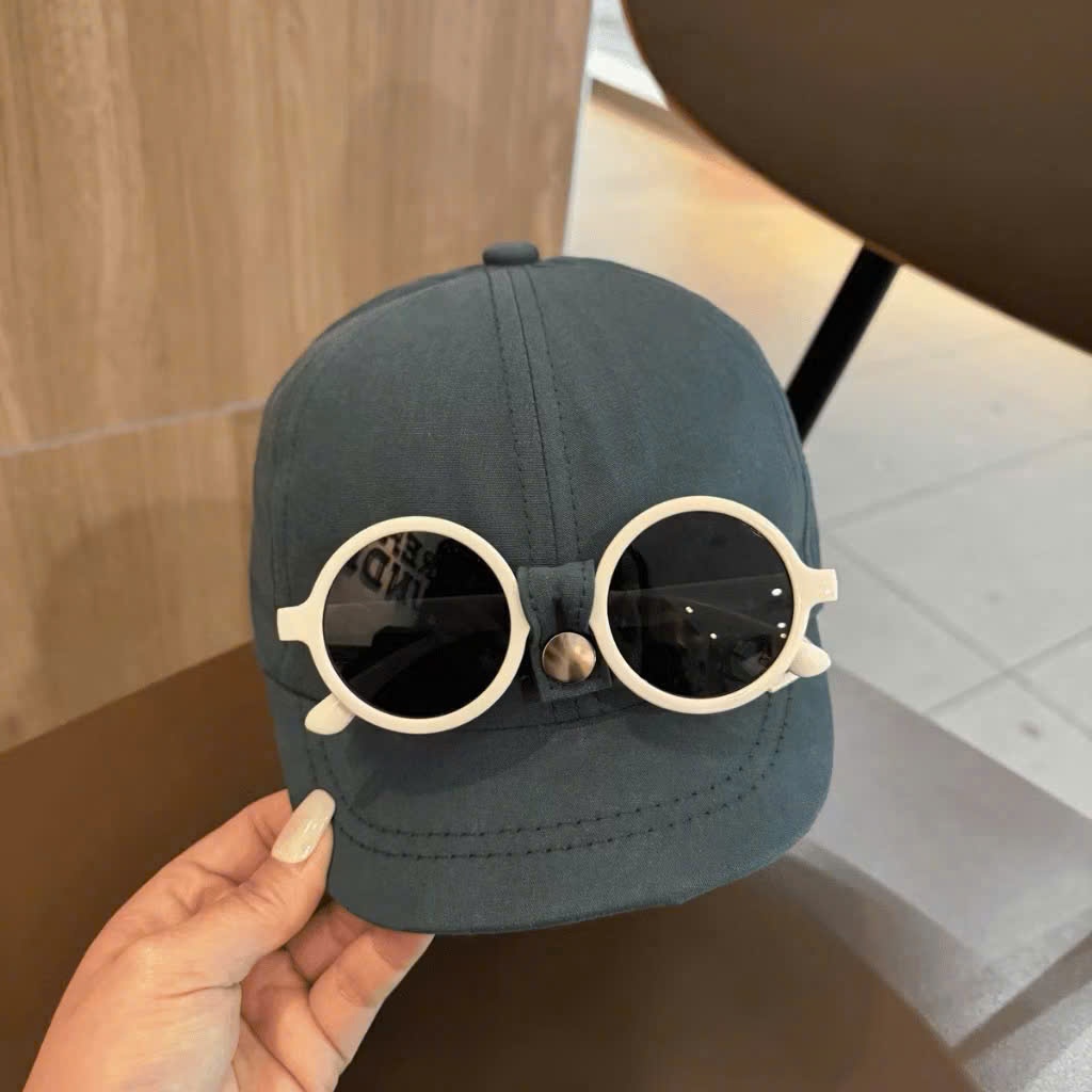 Mũ kaki lưỡi kèm kính cho bé