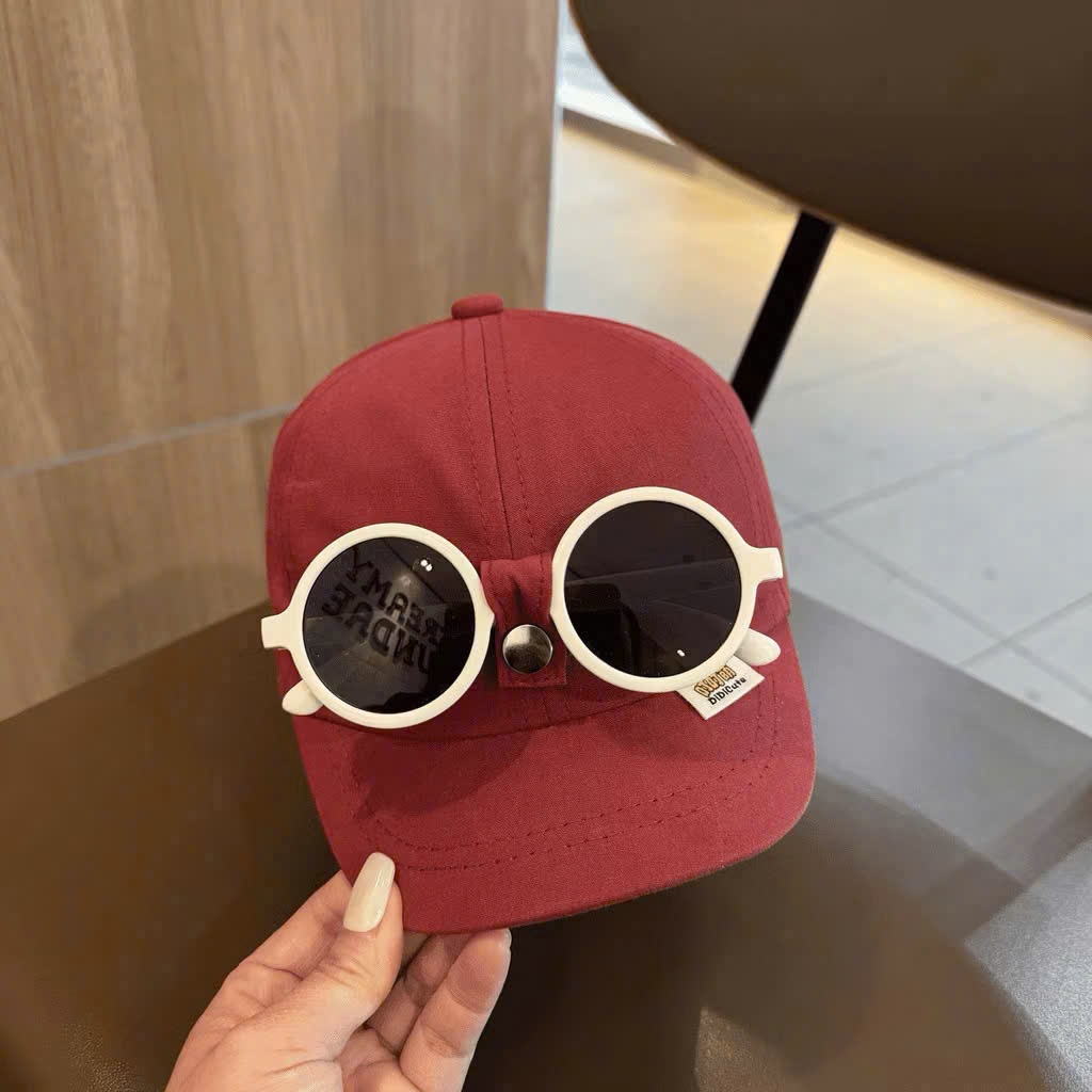 Mũ kaki lưỡi kèm kính cho bé