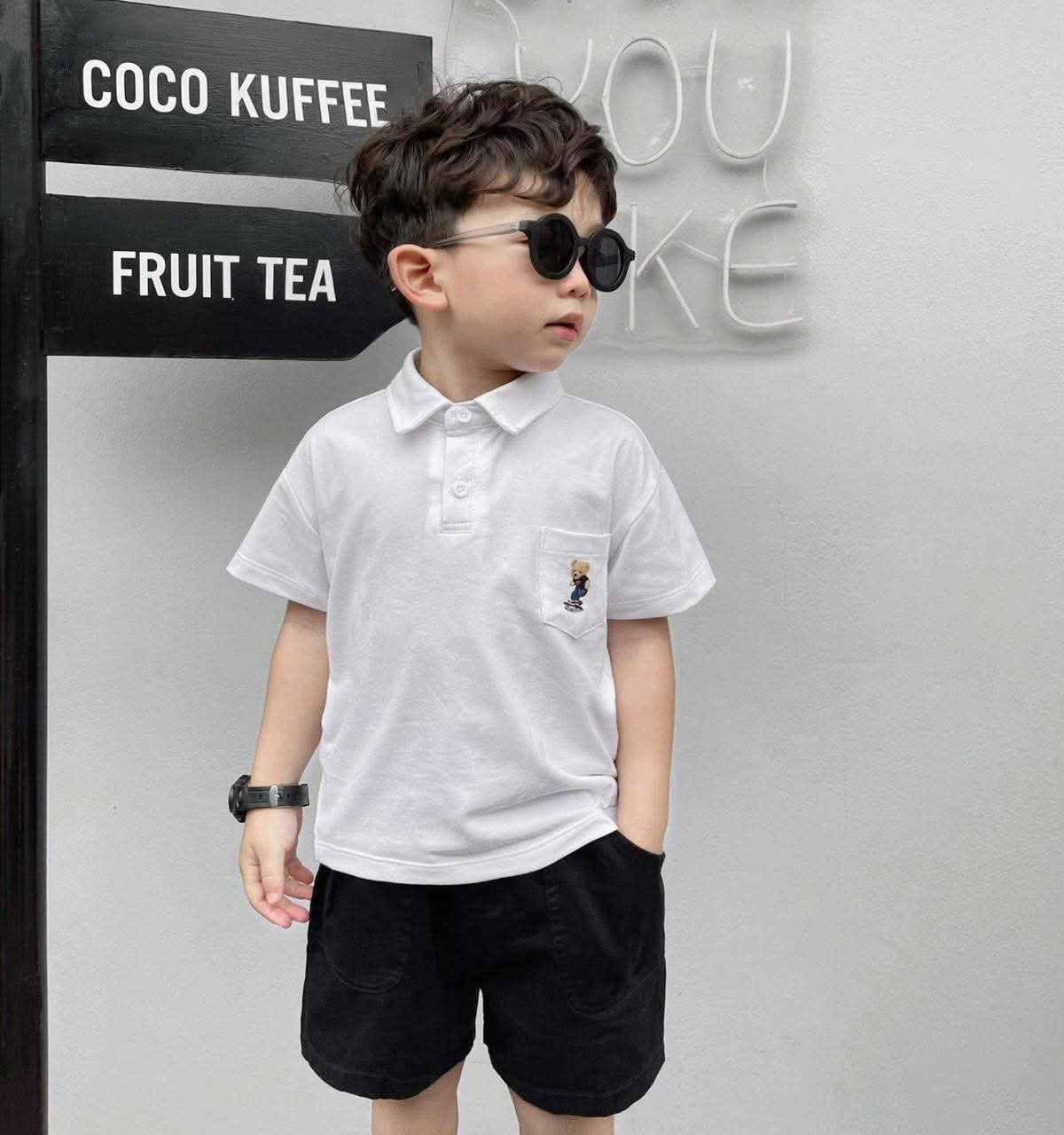 VNXK Sét 3 áo cotton vải dư xịn thêu gấu