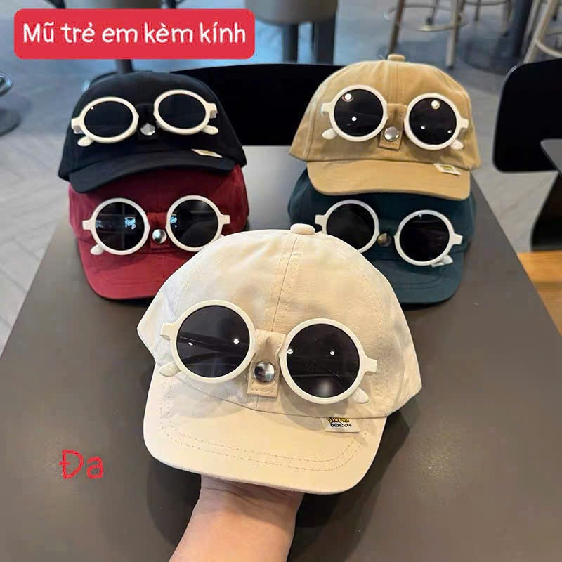 Mũ kaki lưỡi kèm kính cho bé