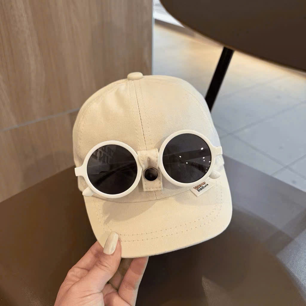 Mũ kaki lưỡi kèm kính cho bé