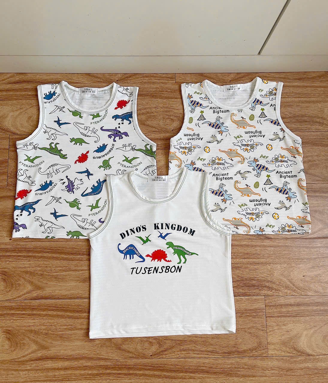 VNXK Set 3 áo Ba lỗ cotton xược bé trai