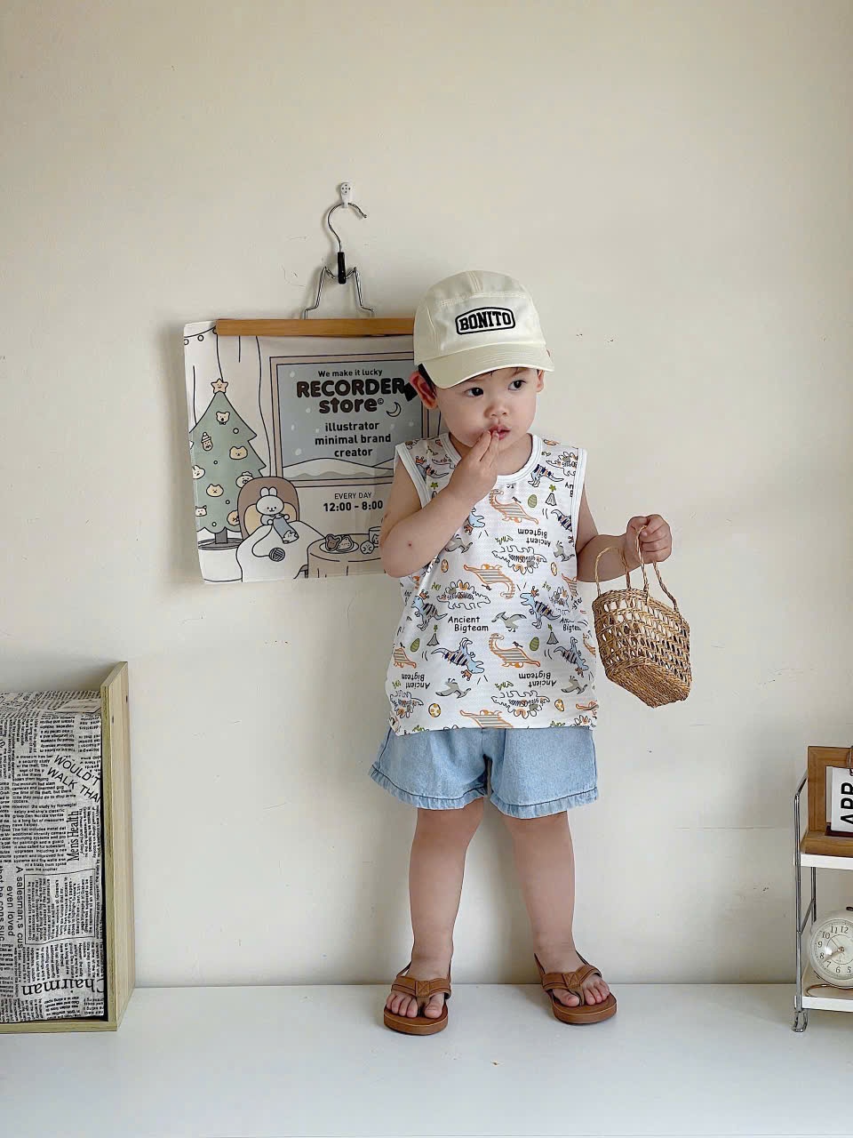 VNXK Set 3 áo Ba lỗ cotton xược bé trai