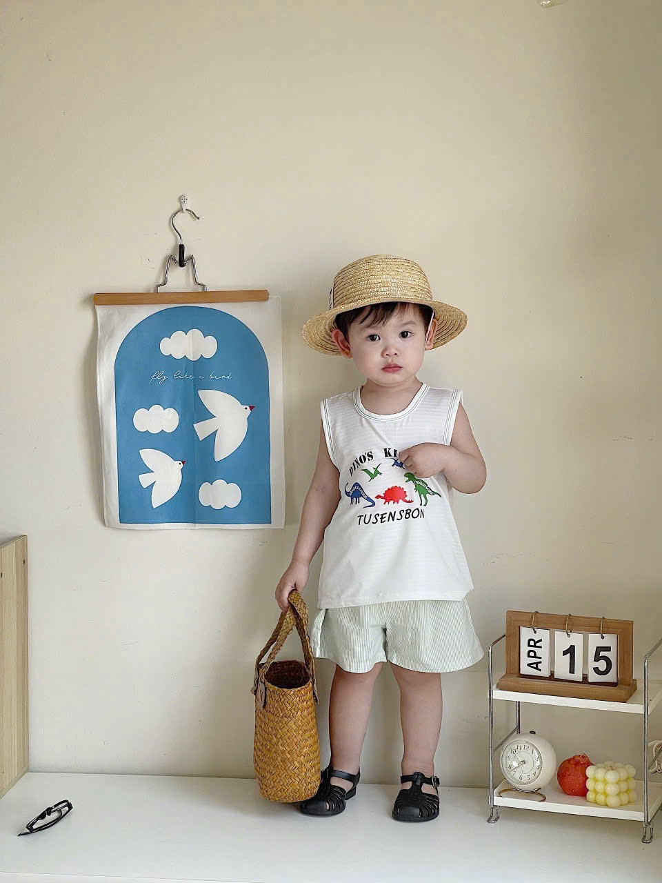VNXK Set 3 áo Ba lỗ cotton xược bé trai