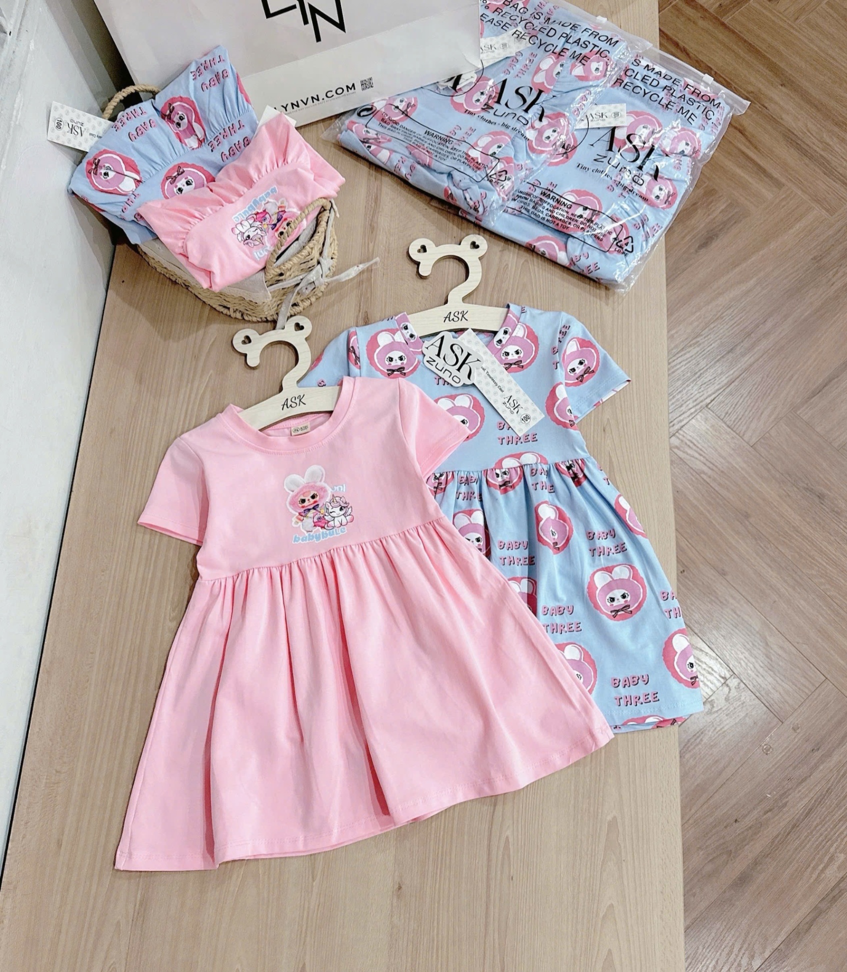 Seo VNXK: Sét 2 váy cotton Còn 1 set S100 10-12kg Seo #89k/set 2 bộ