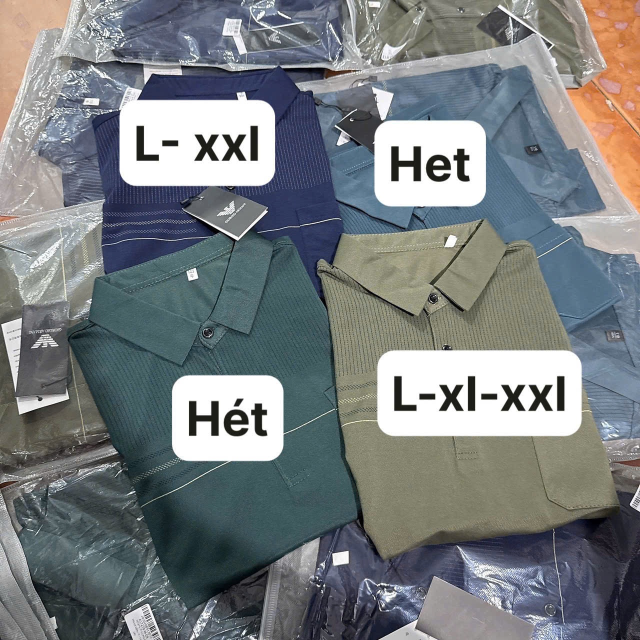 Áo phông nam Xanh than: 2L-2xxl Rêu:1M-1L #105k/c Bảng size tham khảo: 165/M : 50-58kg 170/L : 59-65kg 175/Xl : 65-75kg 180/2Xl : 75-85kg