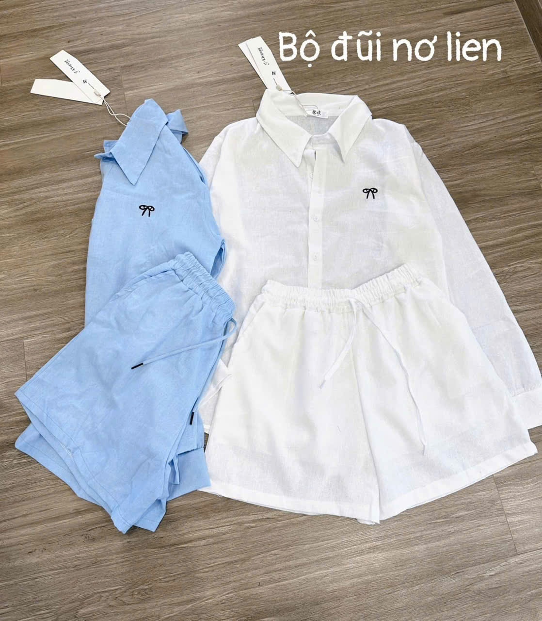 Bộ đũi nơ nilen Trắng :2s-2M-1L #130k/b