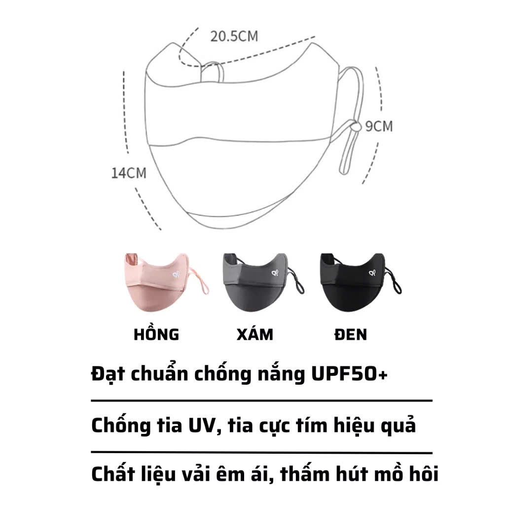 Sét 2 Khẩu Trang 3D chống tia UPF50+ chỉ số chống nắng cao cấp.
